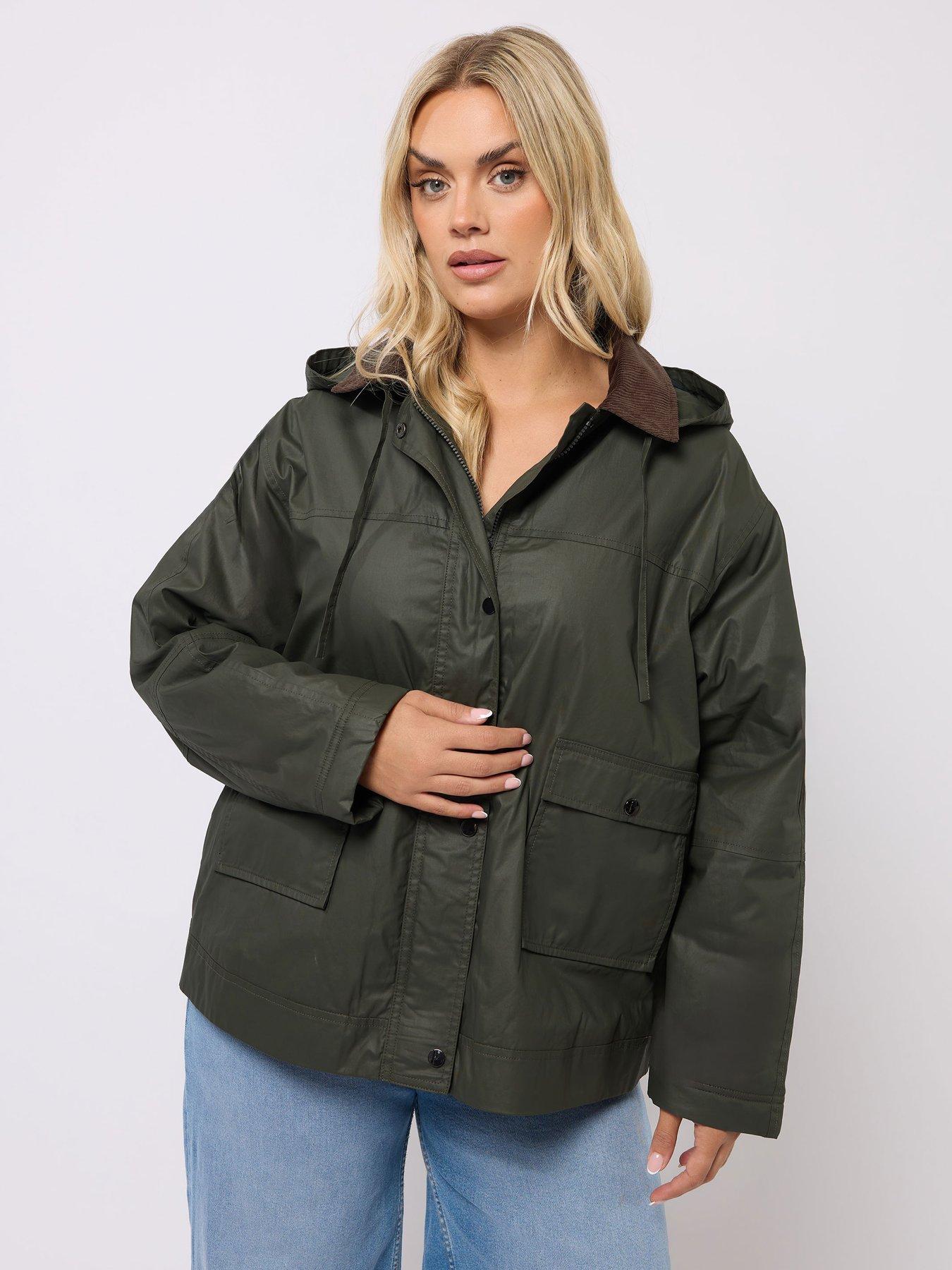 yours-curve-waxy-parka-jacket-greenoutfit