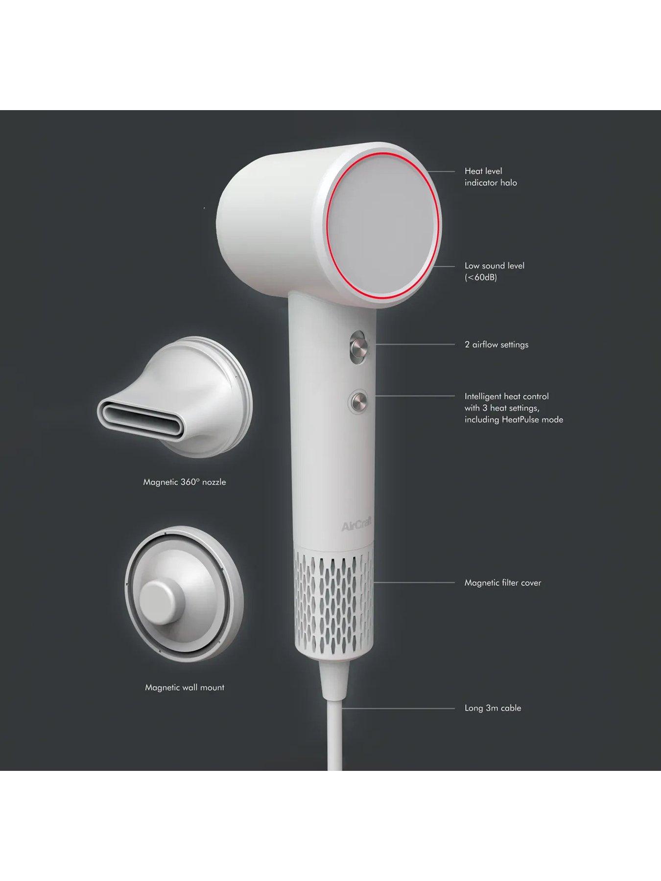 Image 2 of 7 of AirCraft IONIC Hair Dryer with Digital Motor &amp; Heatpulse -&nbsp;White