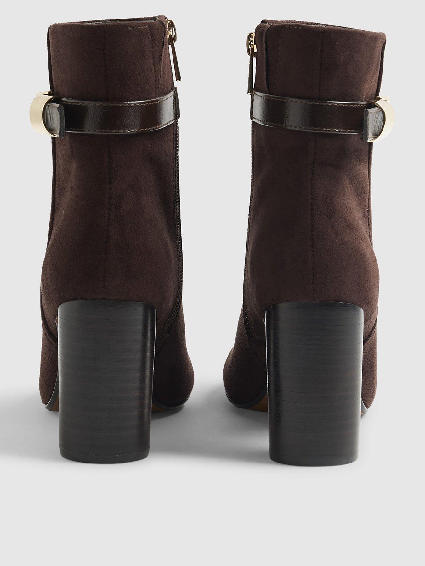 Image 3 of 5 of River Island Round Heeled Buckle Boot - Brown