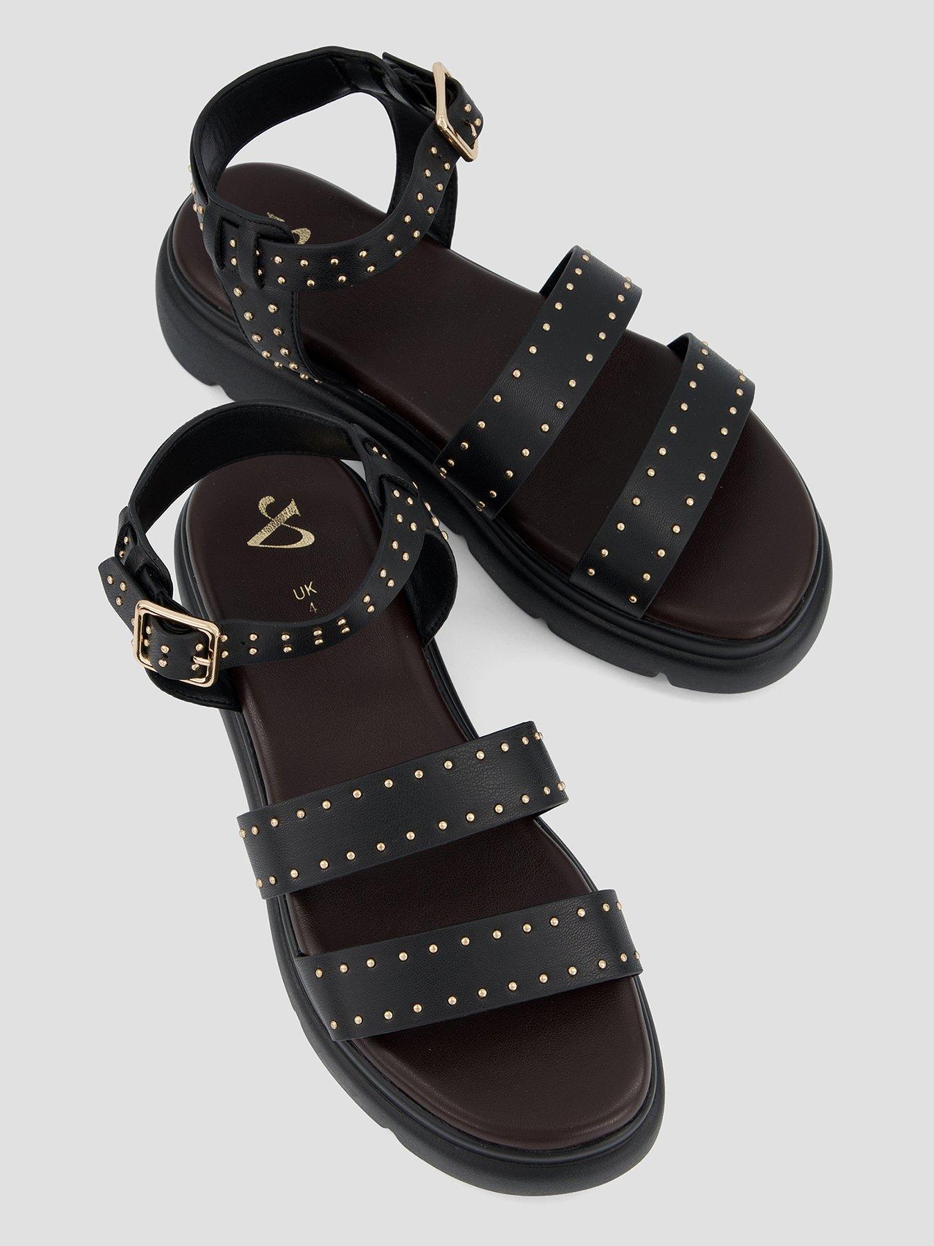 Image 3 of 7 of The Very Collection Studded Gladiator Chunky Sandal - Black