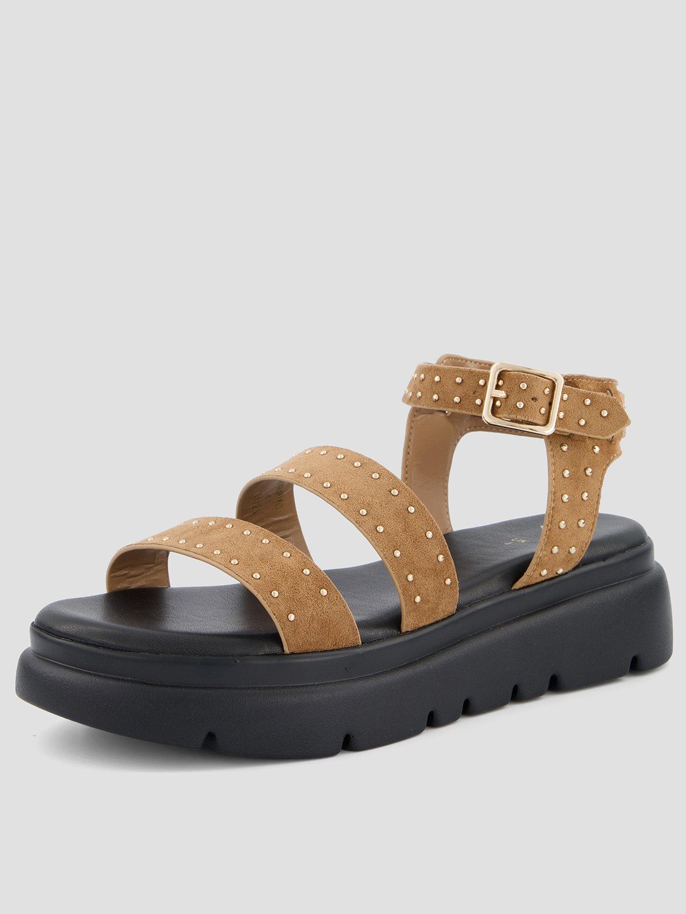 Image 1 of 6 of The Very Collection Gladiator Flatform Sandals&nbsp;- Tan