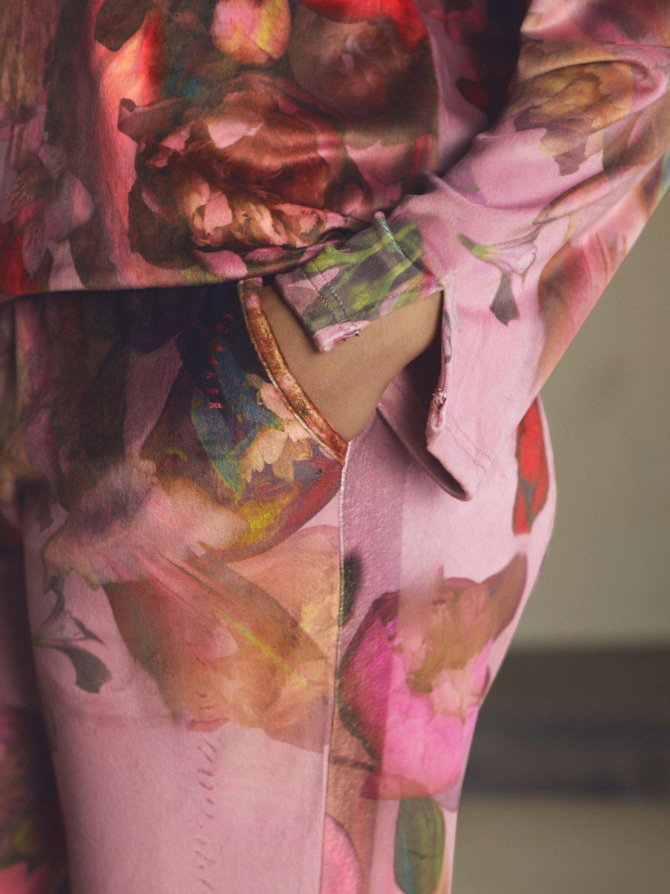Image 6 of 6 of B By Ted Baker Cosy Floral Velour Pyjama Set - Pink