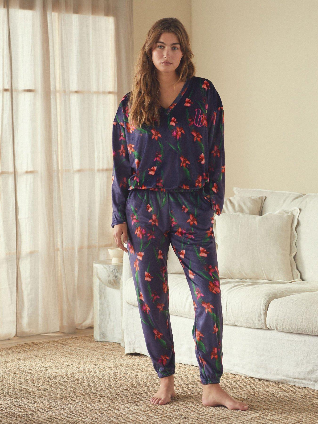b-by-ted-baker-cosy-navy-floral-pyjama-set-navy