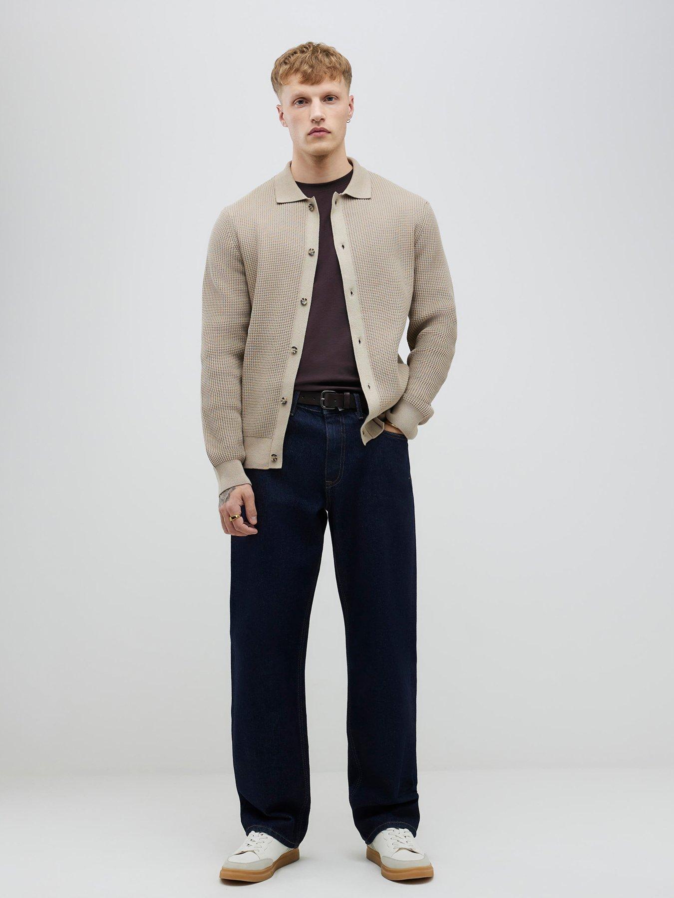 river-island-button-up-knitted-cardigan-beige