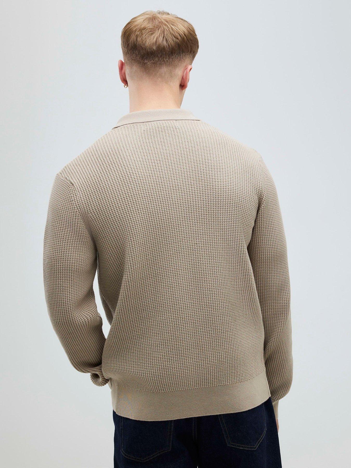 river-island-button-up-knitted-cardigan-beigestillFront