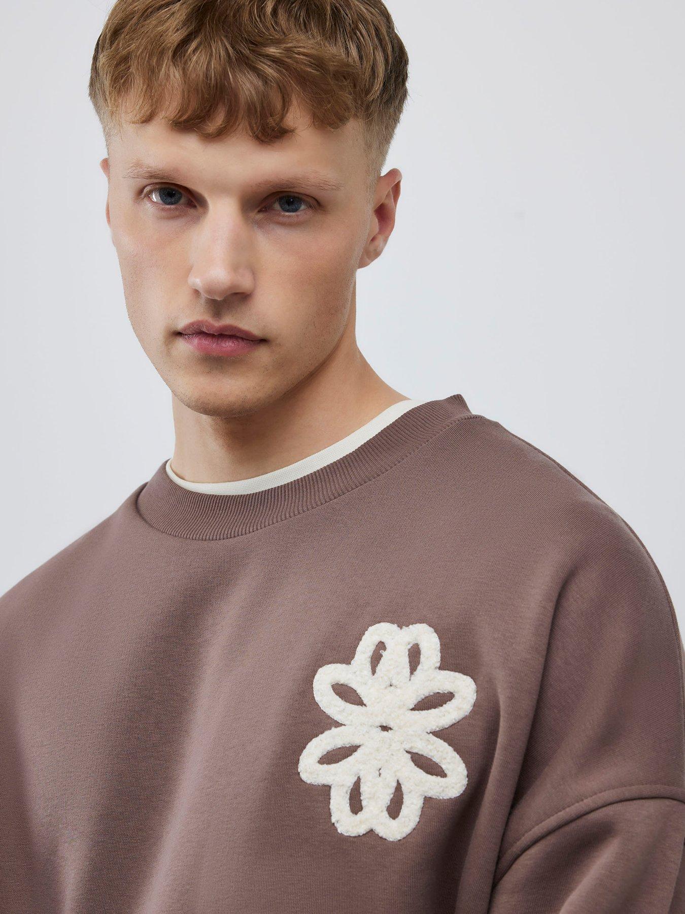 river-island-floral-rope-crew-sweatshirt-brownoutfit