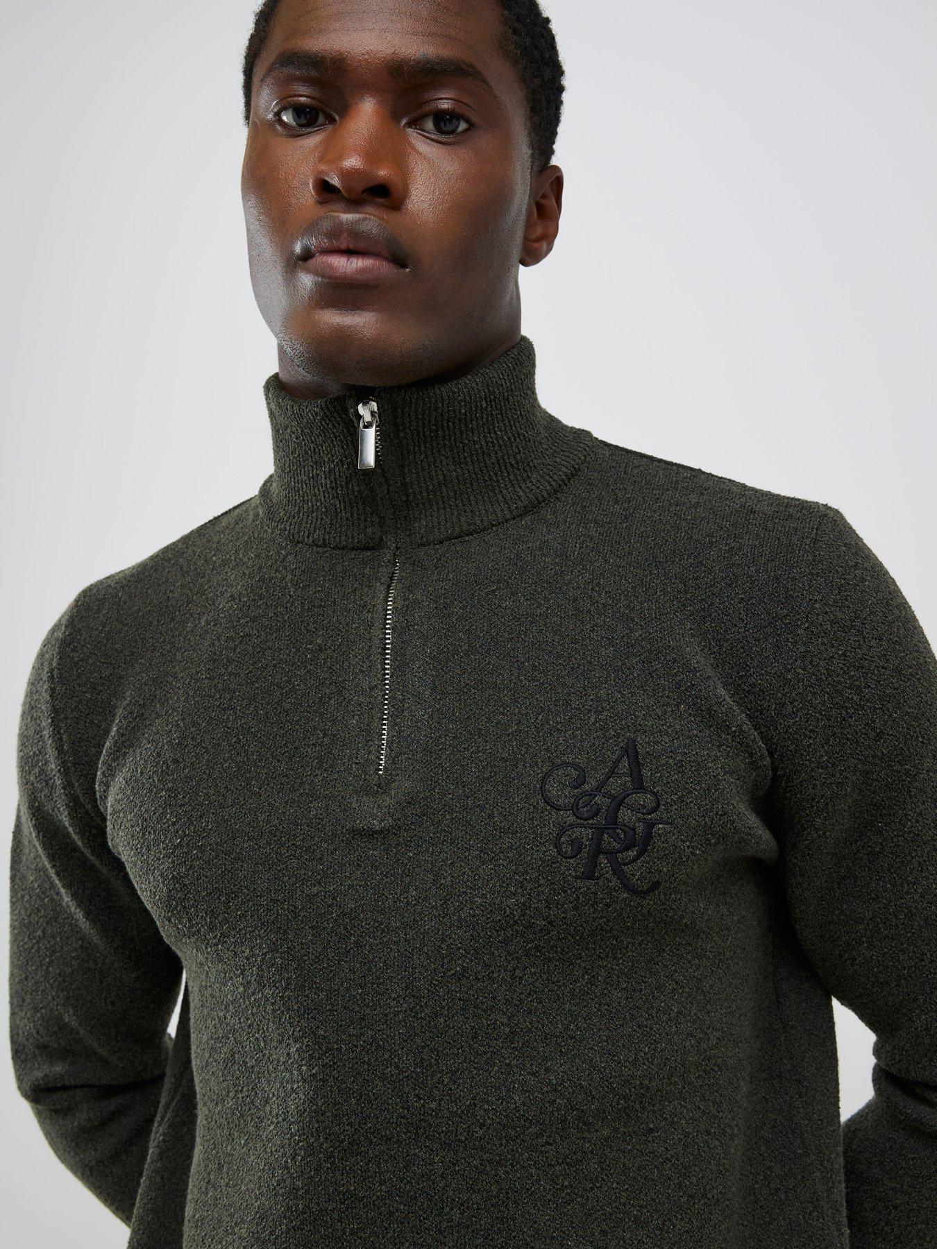 river-island-boucle-half-zip-knitted-jumper-whiteoutfit