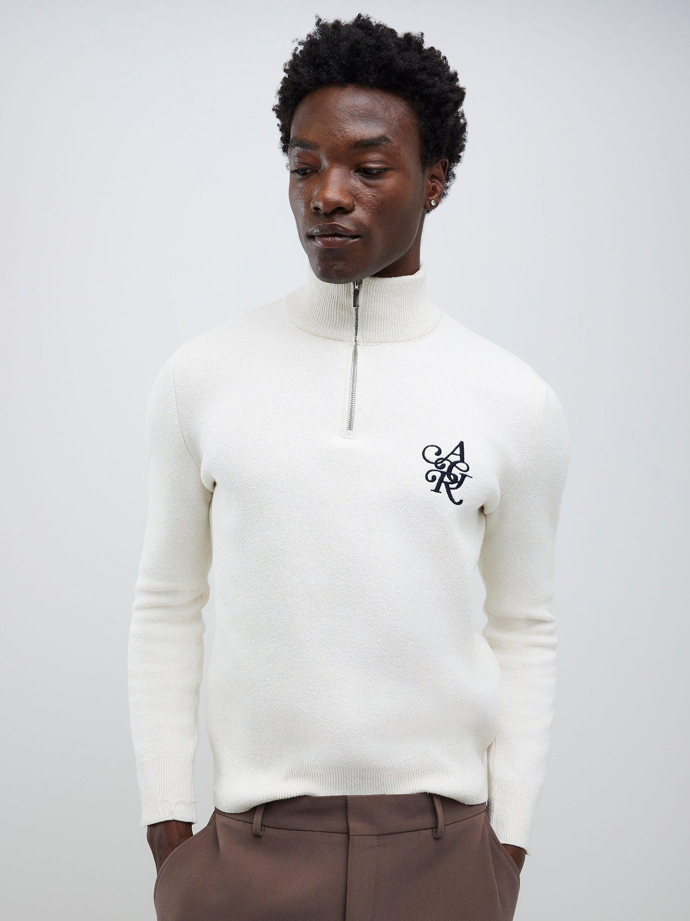 river-island-boucle-half-zip-knitted-jumper-white