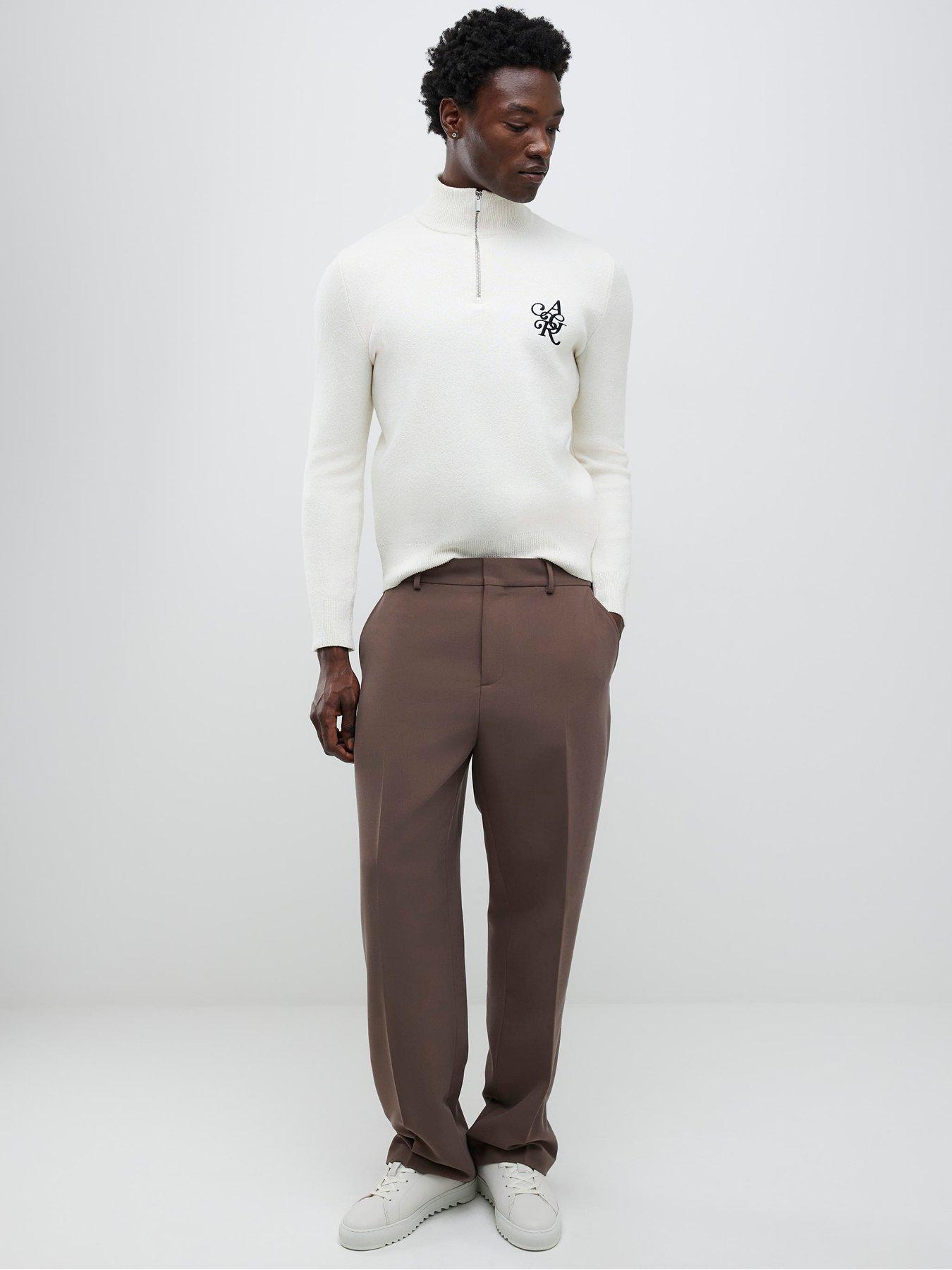 river-island-boucle-half-zip-knitted-jumper-whiteback