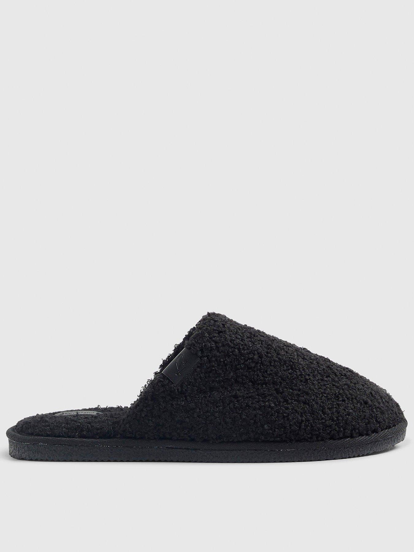 river-island-borg-slippers-blackfront