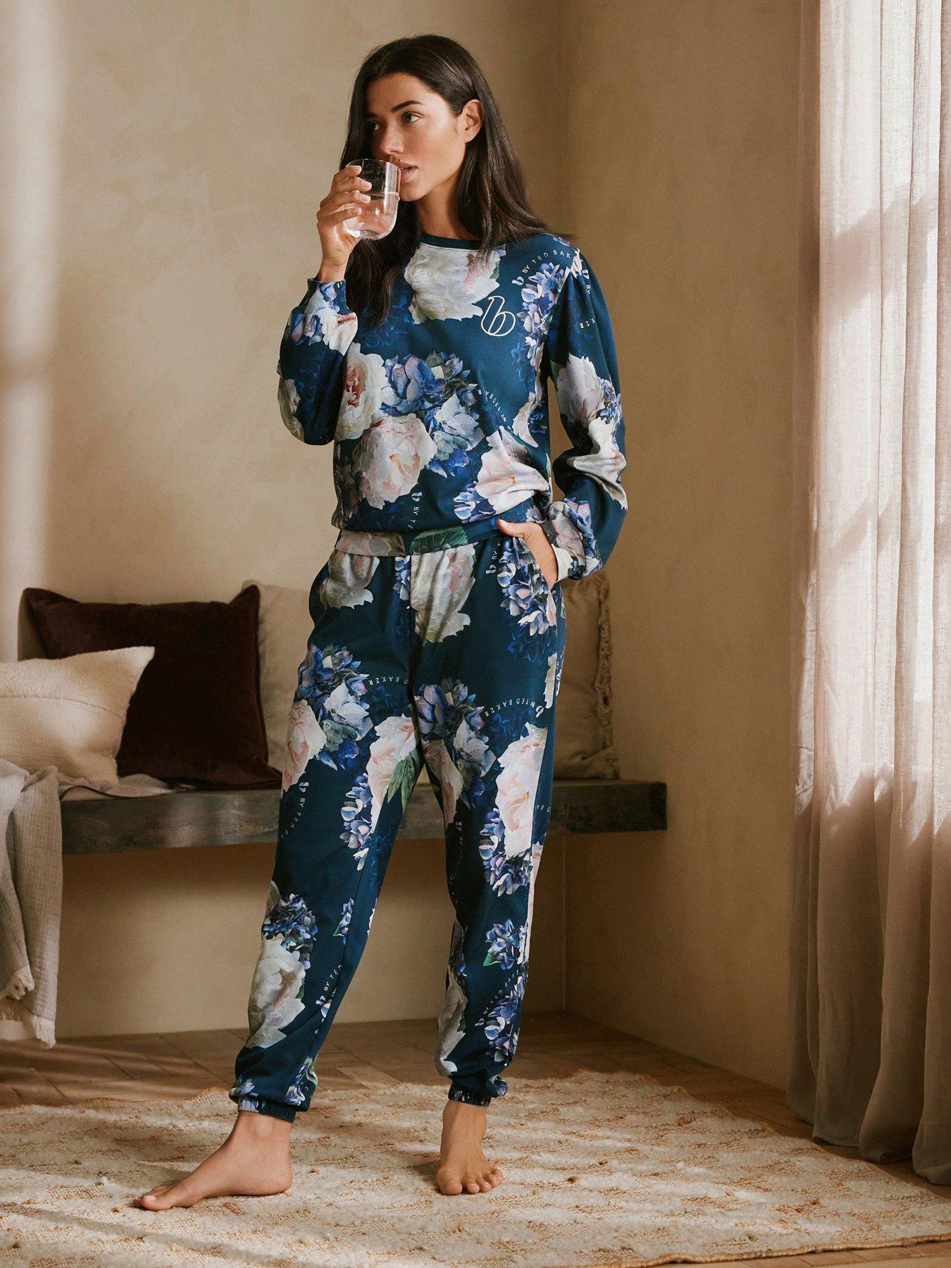 b-by-ted-baker-jersey-floral-print-cuffed-pyjama-set-blueback