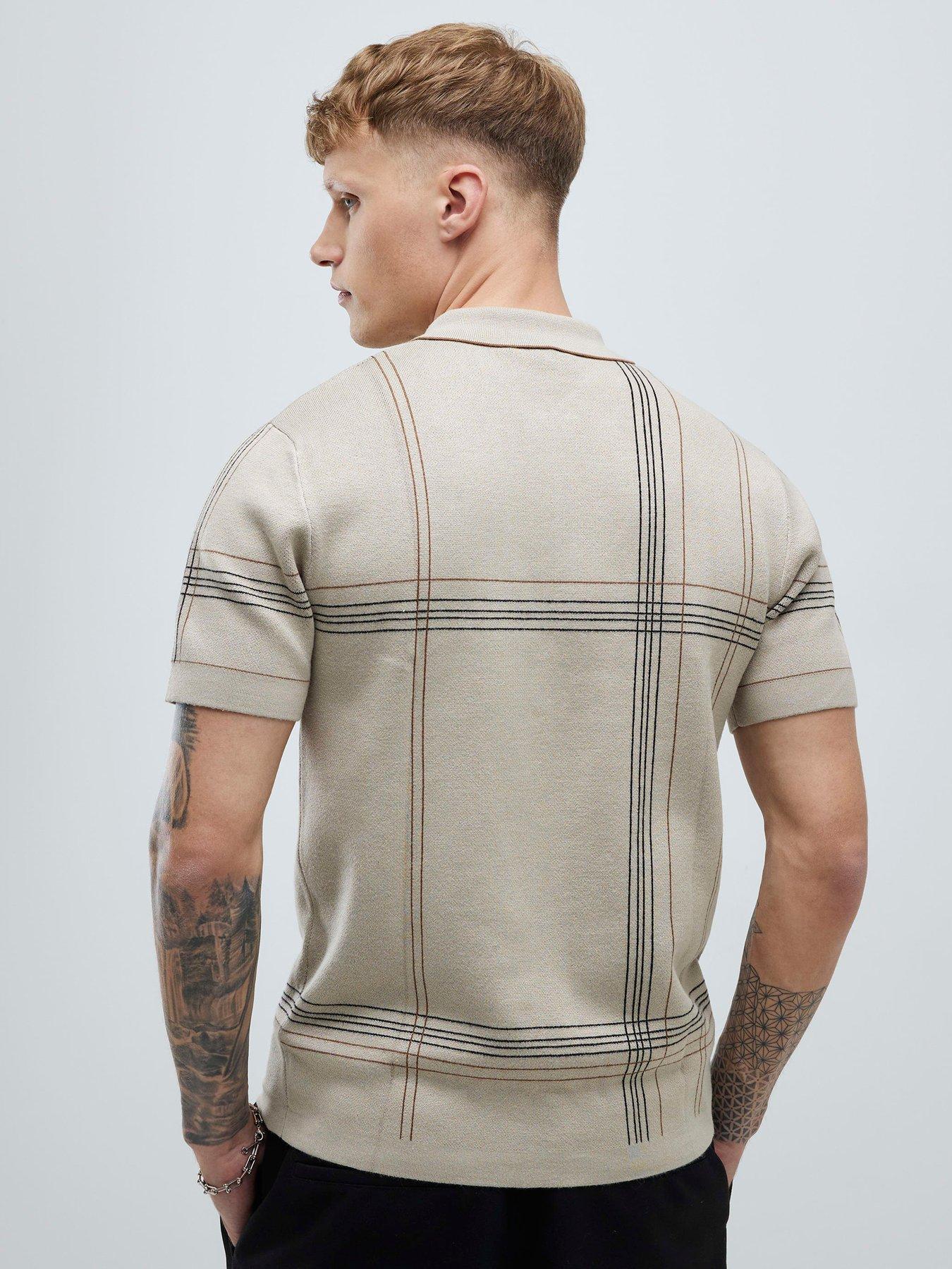 river-island-abstract-check-polo-shirt-creamstillFront