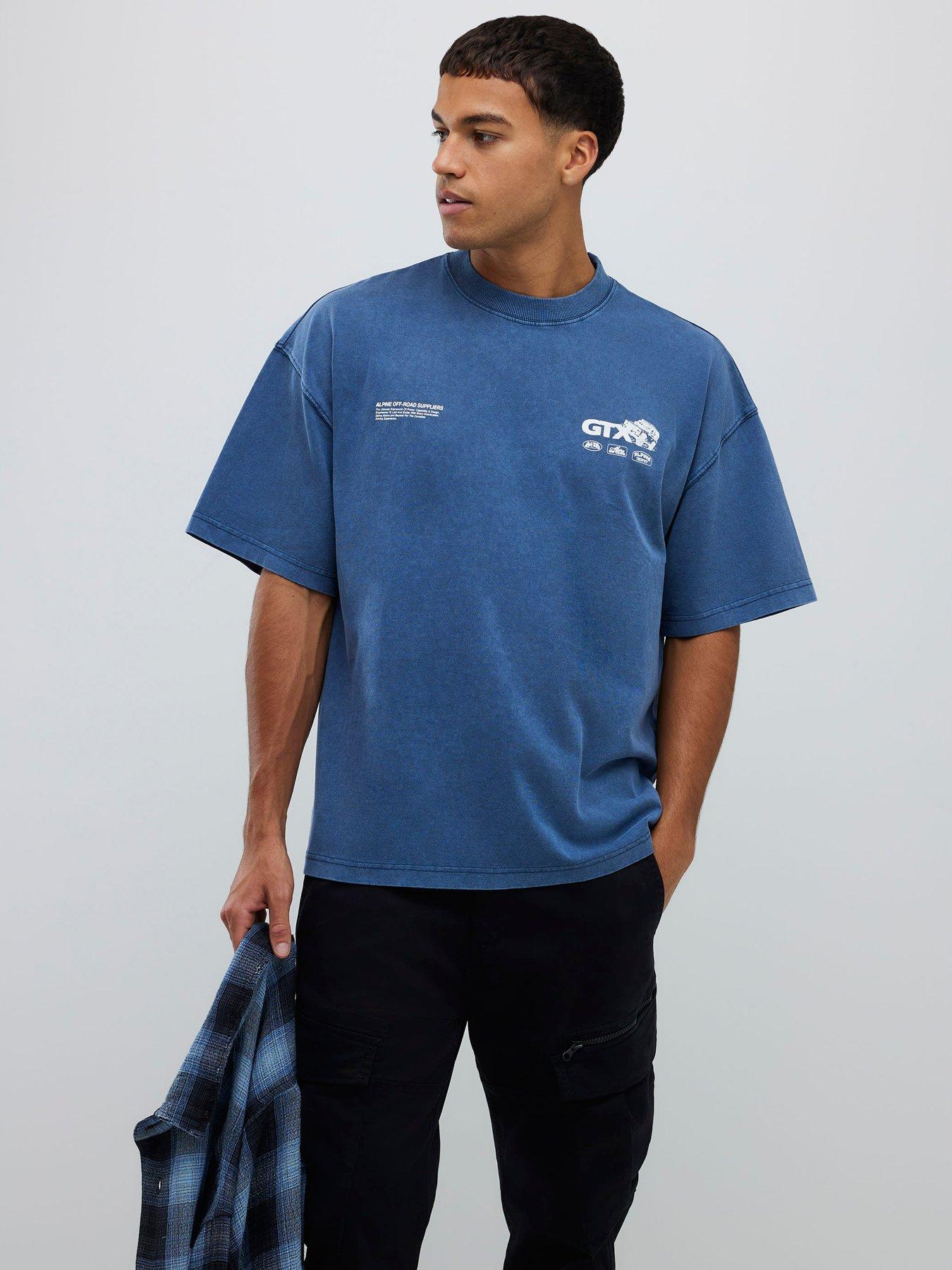 River Island Oversized Gtx Off Road 4X4 T-Shirt - Blue