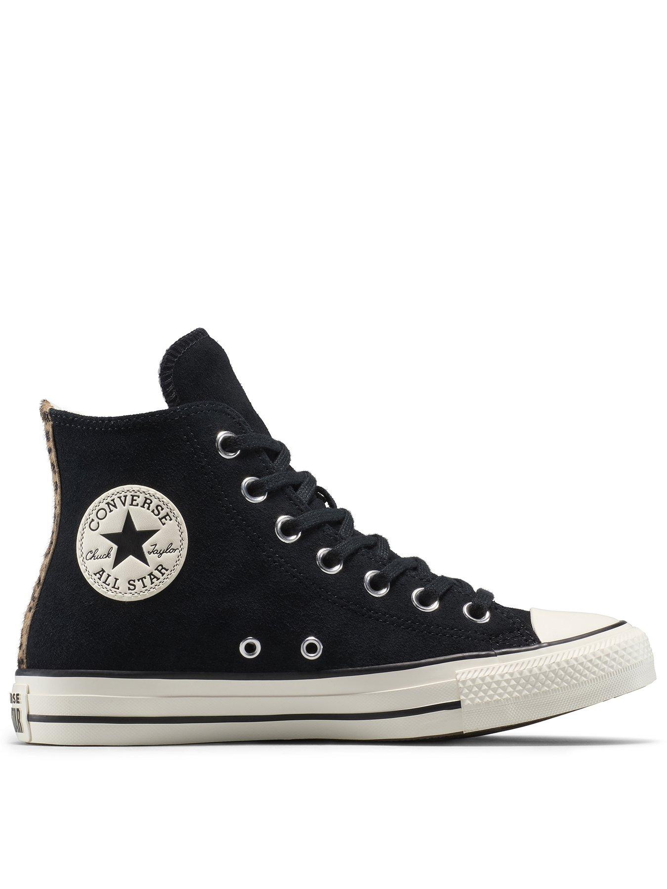 Converse Womens Chuck Taylor Hi All Star Back Detail Trainers - Leopard Print
