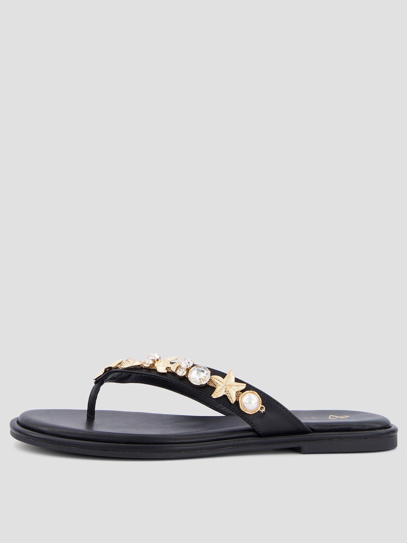 the-very-collection-embellished-toe-post-flat-sandals-blackstillFront