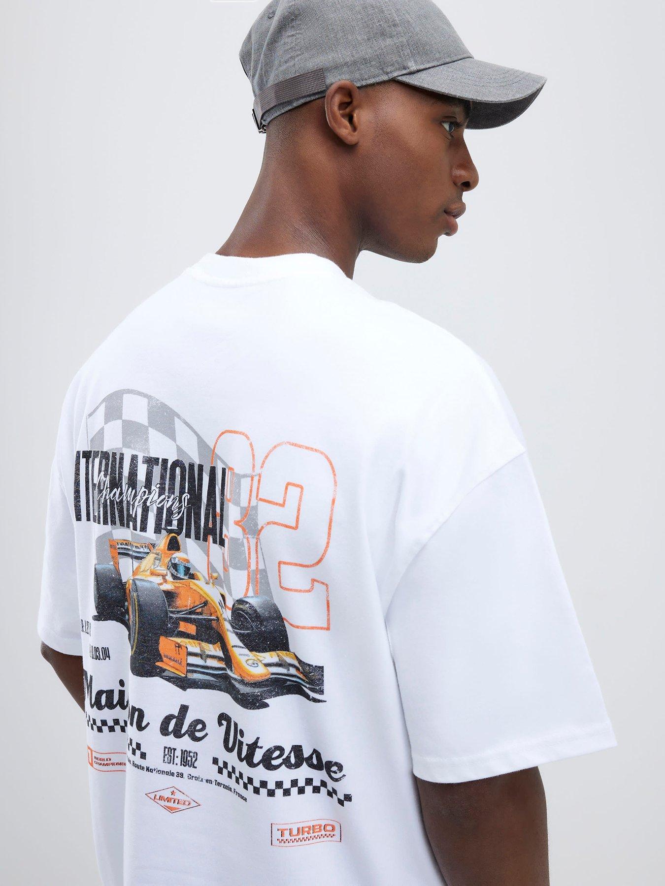 River Island Motorsport Back Graphic T-Shirt - White