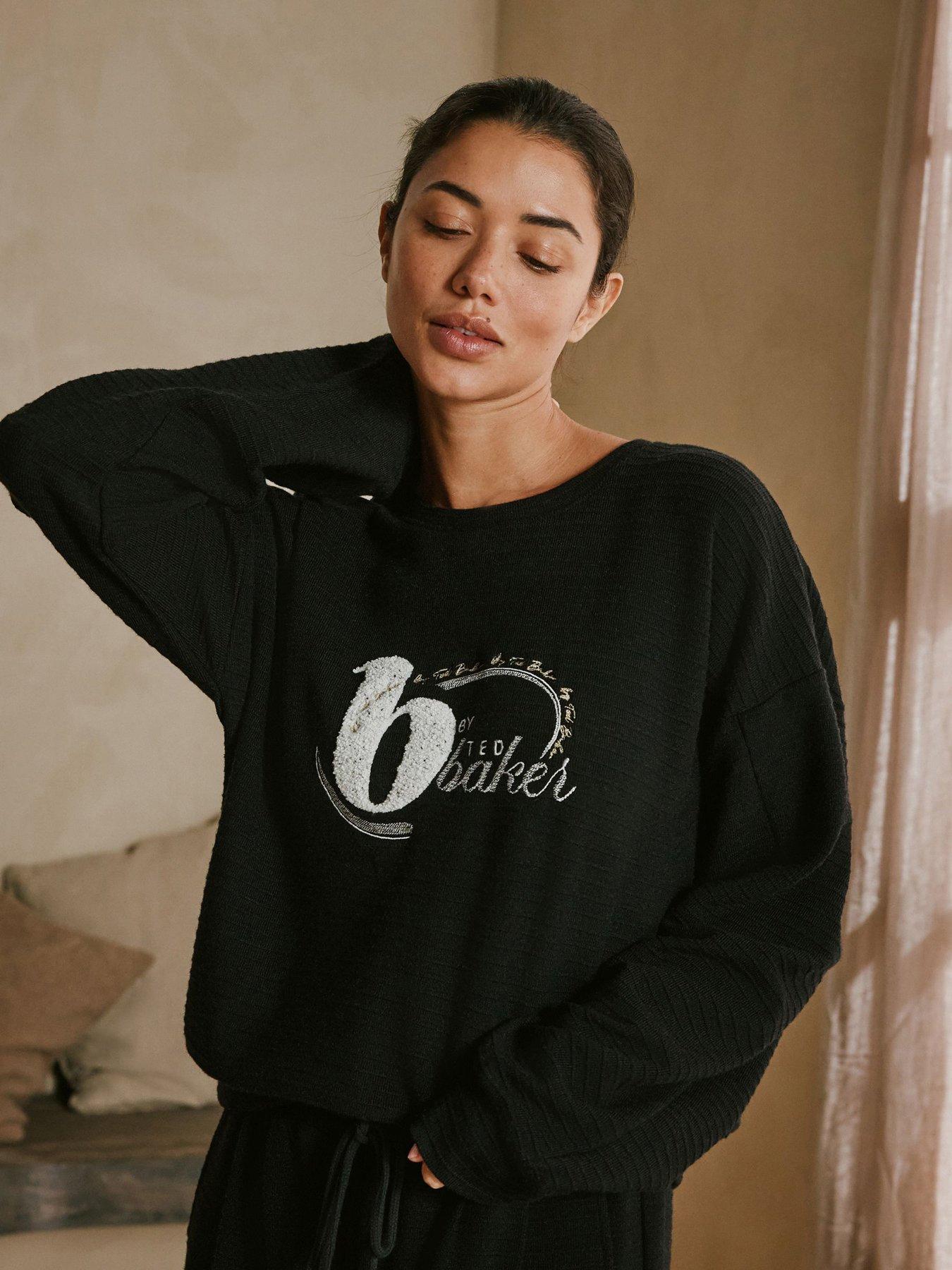 b-by-ted-baker-knit-crew-neck-lounge-top-blackfront