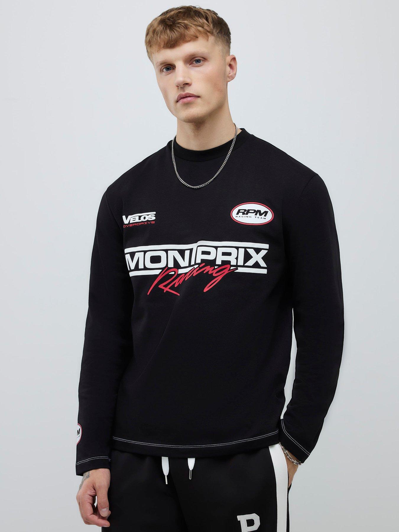River Island Montprix Racing Long Sleeve T-Shirt - Black