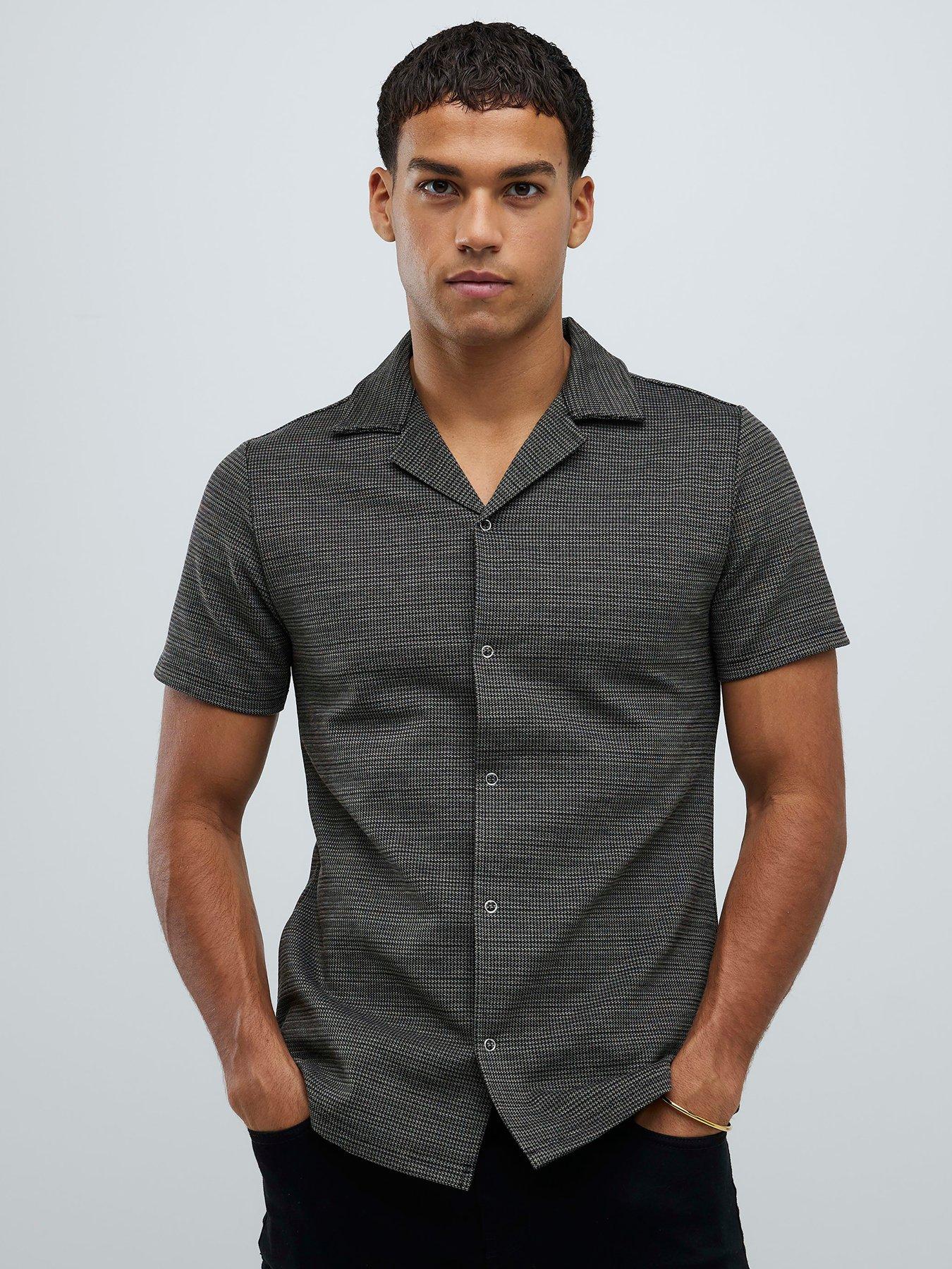 river-island-muscle-pupstooth-ring-snap-shirt-brownfront