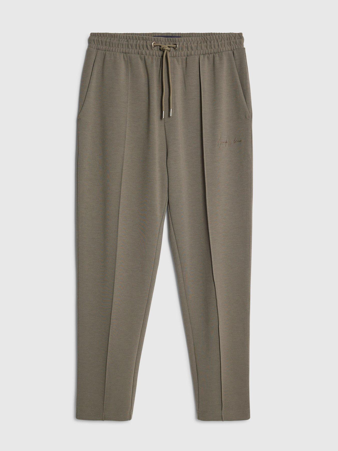 Image 5 of 6 of River Island Slim Interlock Pintuck Joggers - Khaki