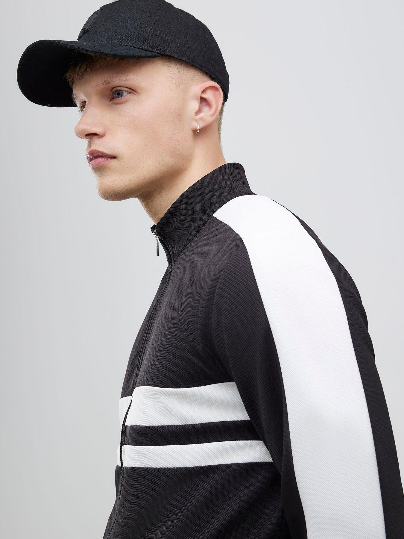 river-island-stripe-funnel-neck-jacket-blackoutfit