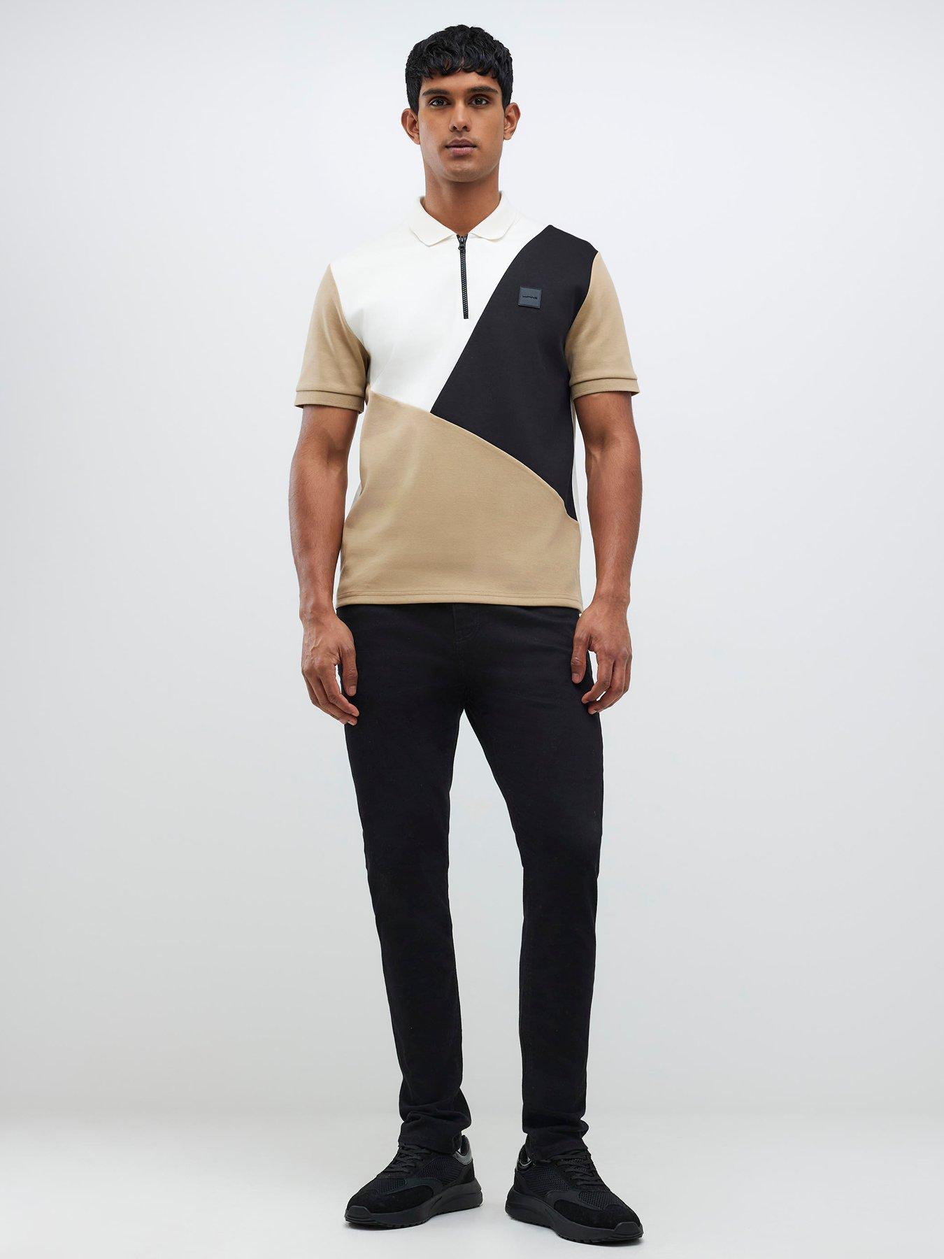 river-island-asymmetric-blocked-short-sleeve-polo-shirt-multiback