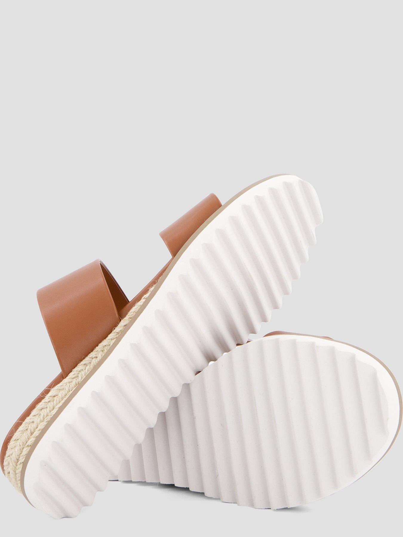 Image 4 of 7 of The Very Collection Comfort Double Strap Wedge Sandal - Brown