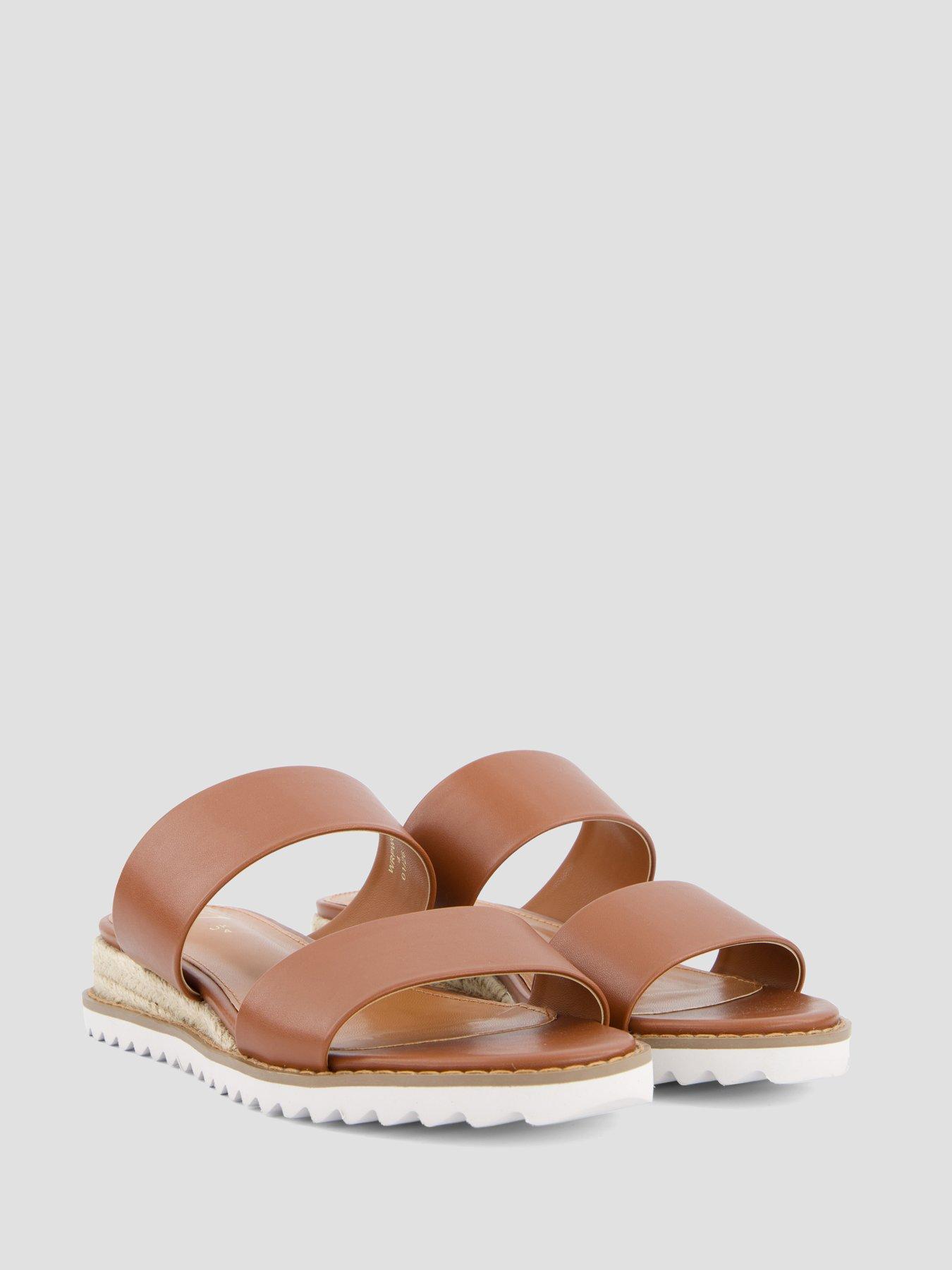 Image 6 of 7 of The Very Collection Comfort Double Strap Wedge Sandal - Brown