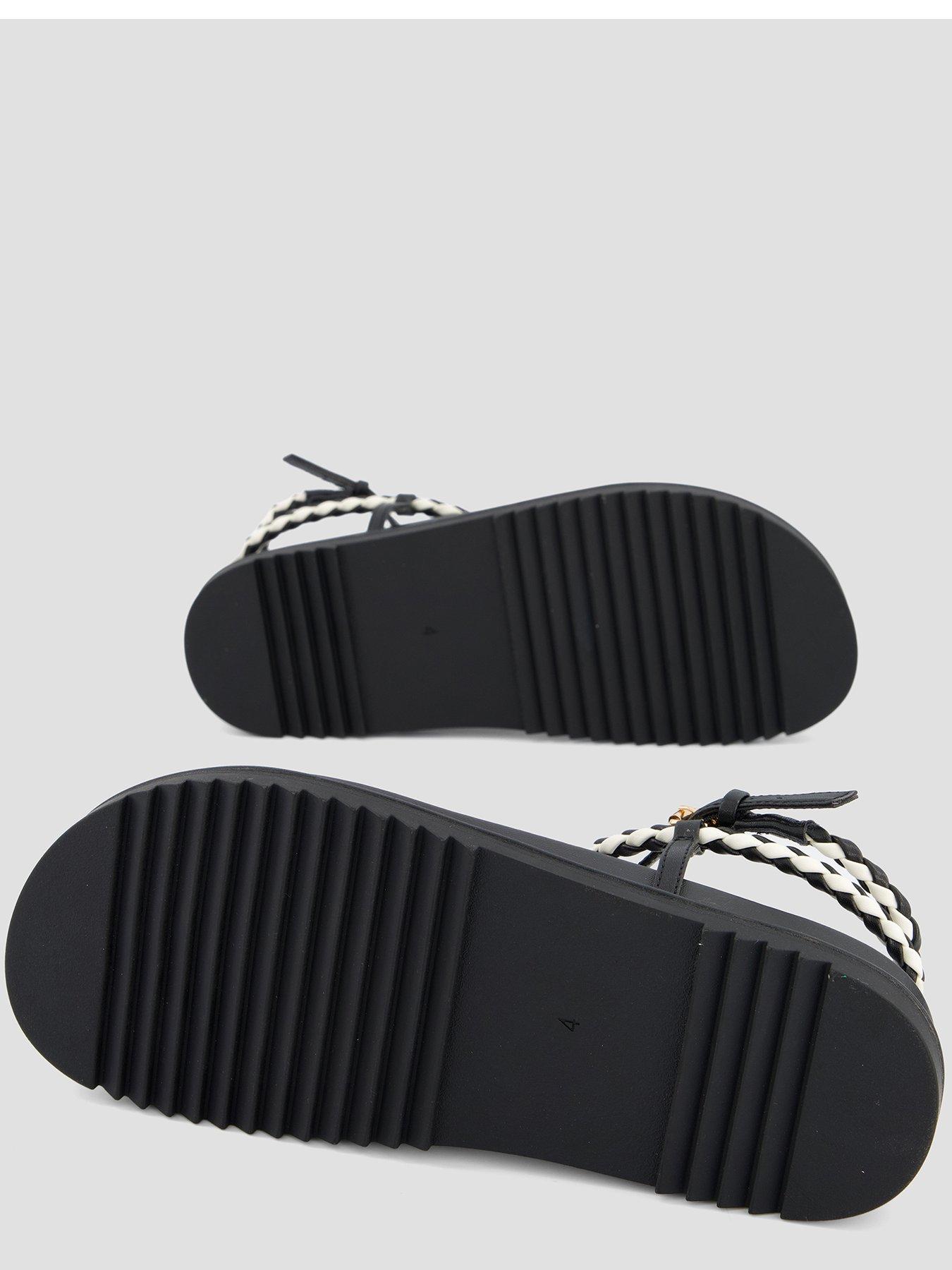 Image 4 of 7 of The Very Collection Roped Footbed Sandal - Black/White