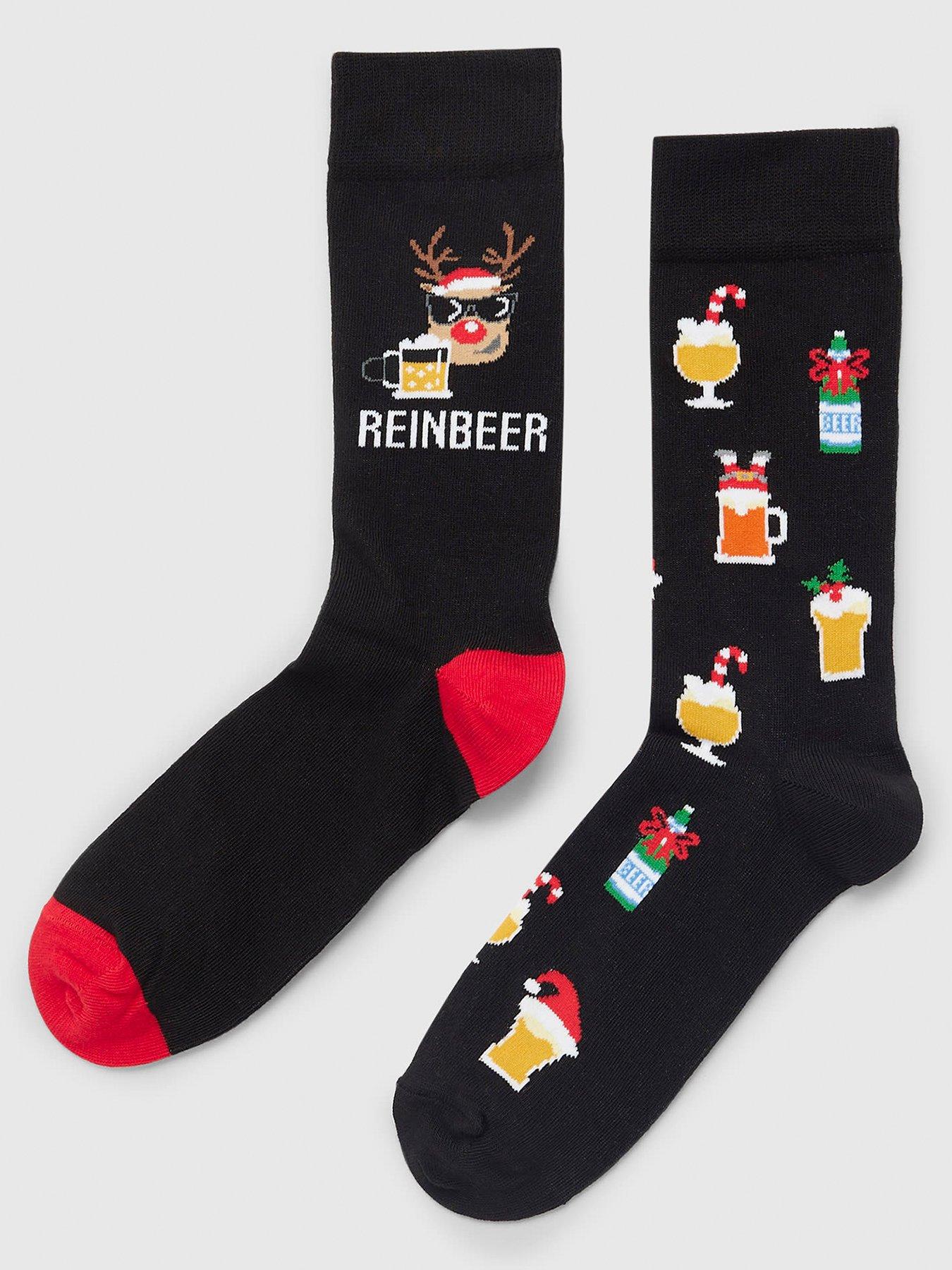 river-island-2-pack-christmas-reindeer-crew-socks-black