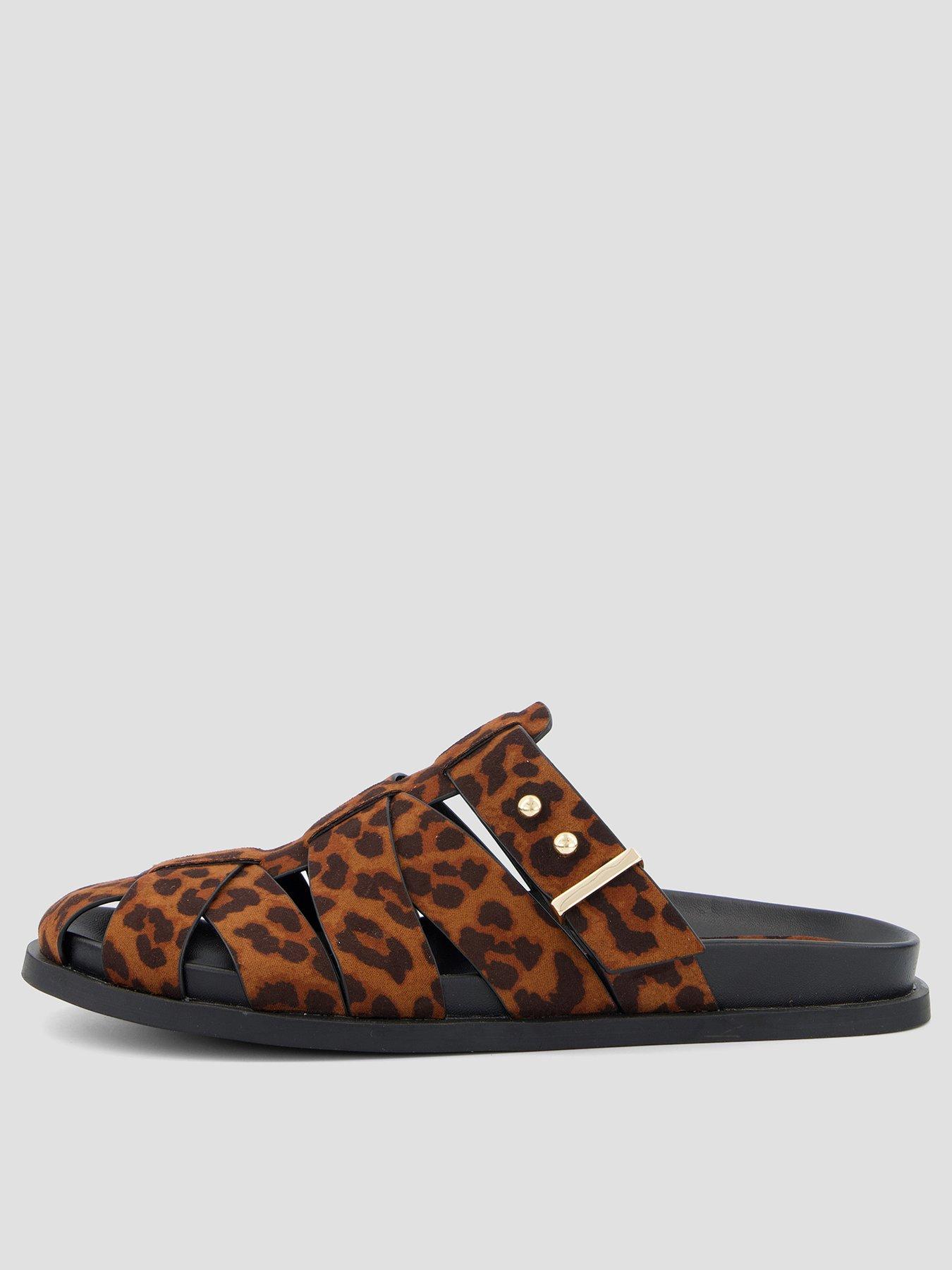 The Very Collection Caged Mule Clog - Leopard