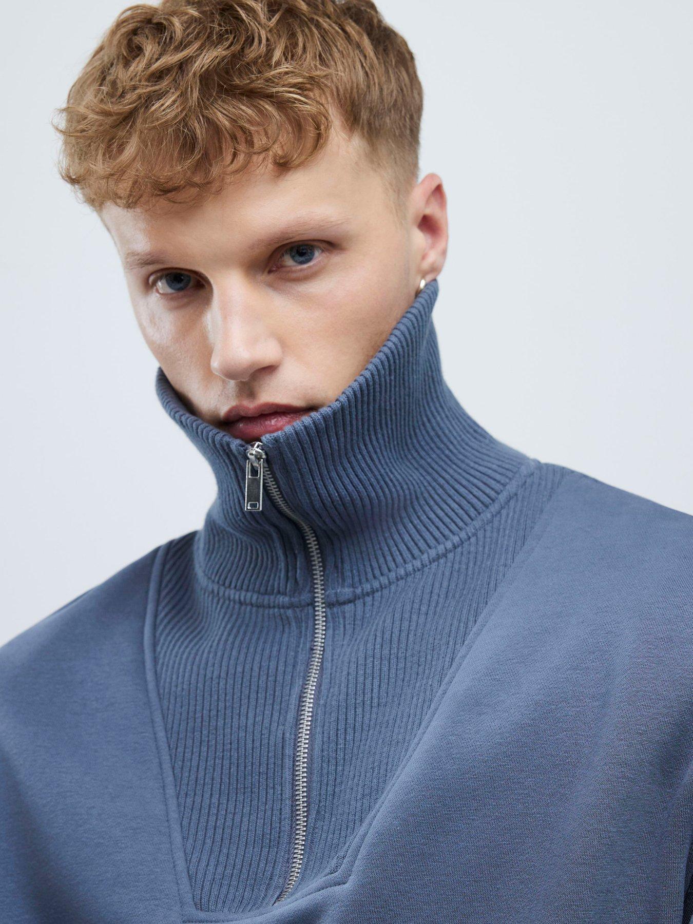 river-island-long-sleeve-essentials-regular-fit-ribbed-funnel-neck-sweat-top-greyoutfit