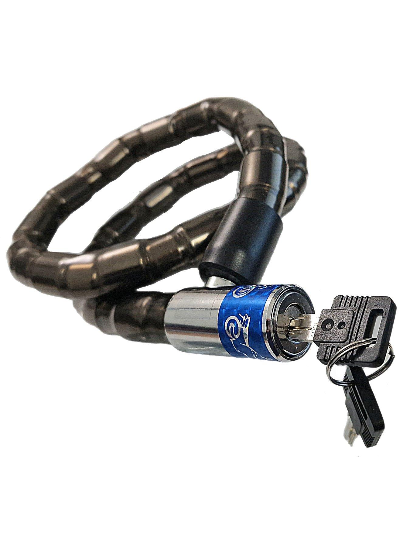 Image 2 of 7 of AWE Armoured Steel Bike Cable Bike Lock 24mm x 1000mm Inc 2 keys