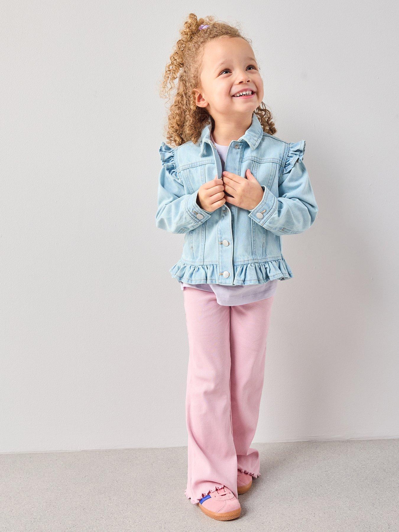 Image 3 of 6 of The Very Collection Girls Denim Frill Jacket - Mid Wash