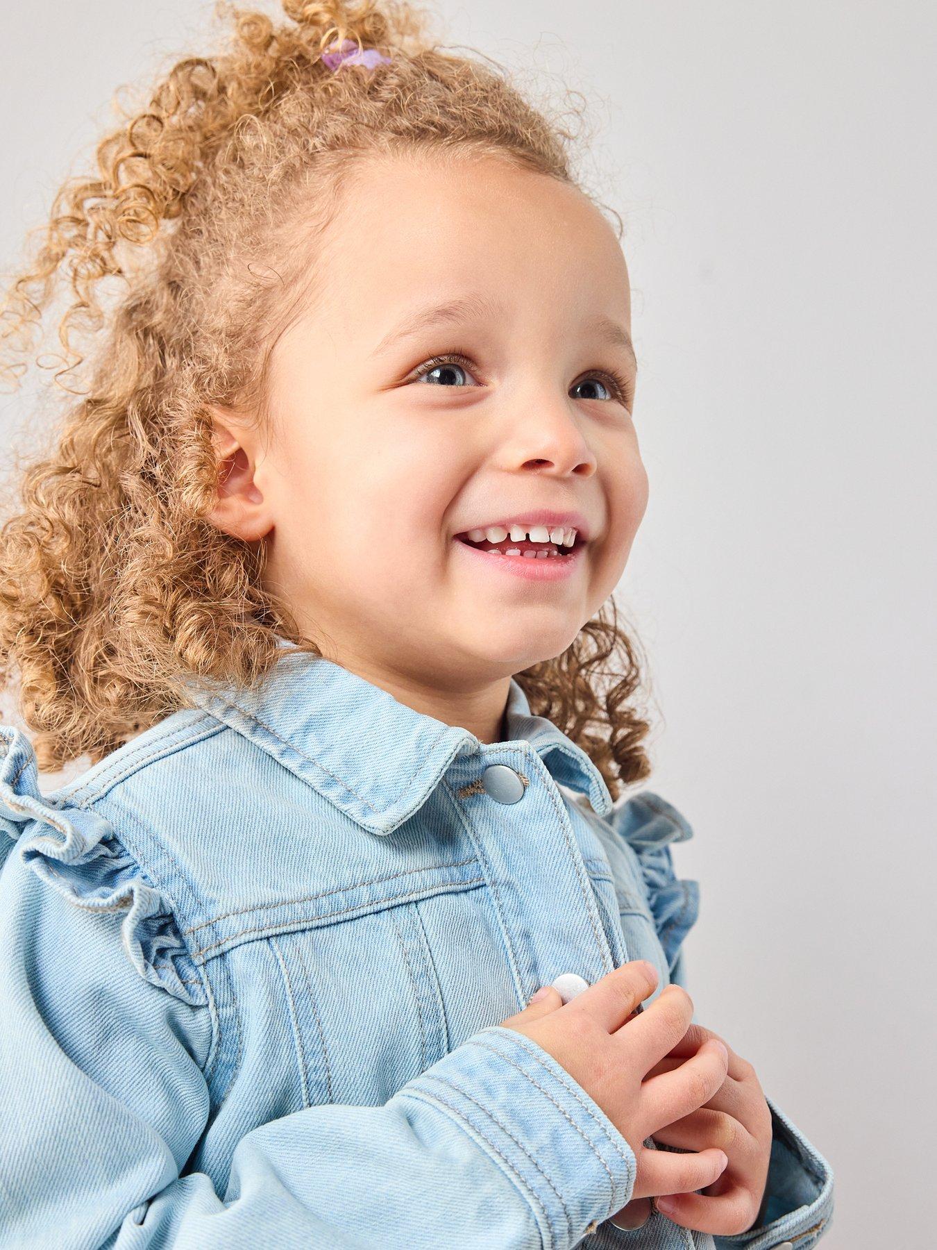 Image 4 of 6 of The Very Collection Girls Denim Frill Jacket - Mid Wash