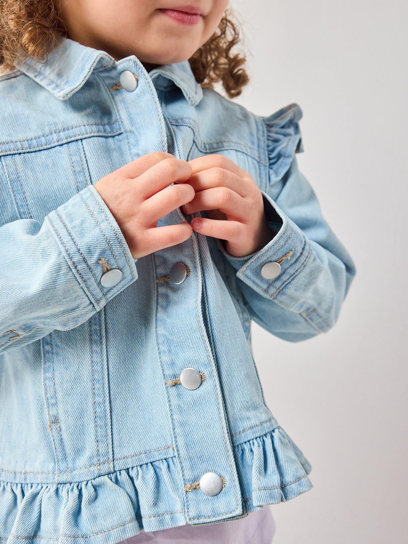 Image 5 of 6 of The Very Collection Girls Denim Frill Jacket - Mid Wash
