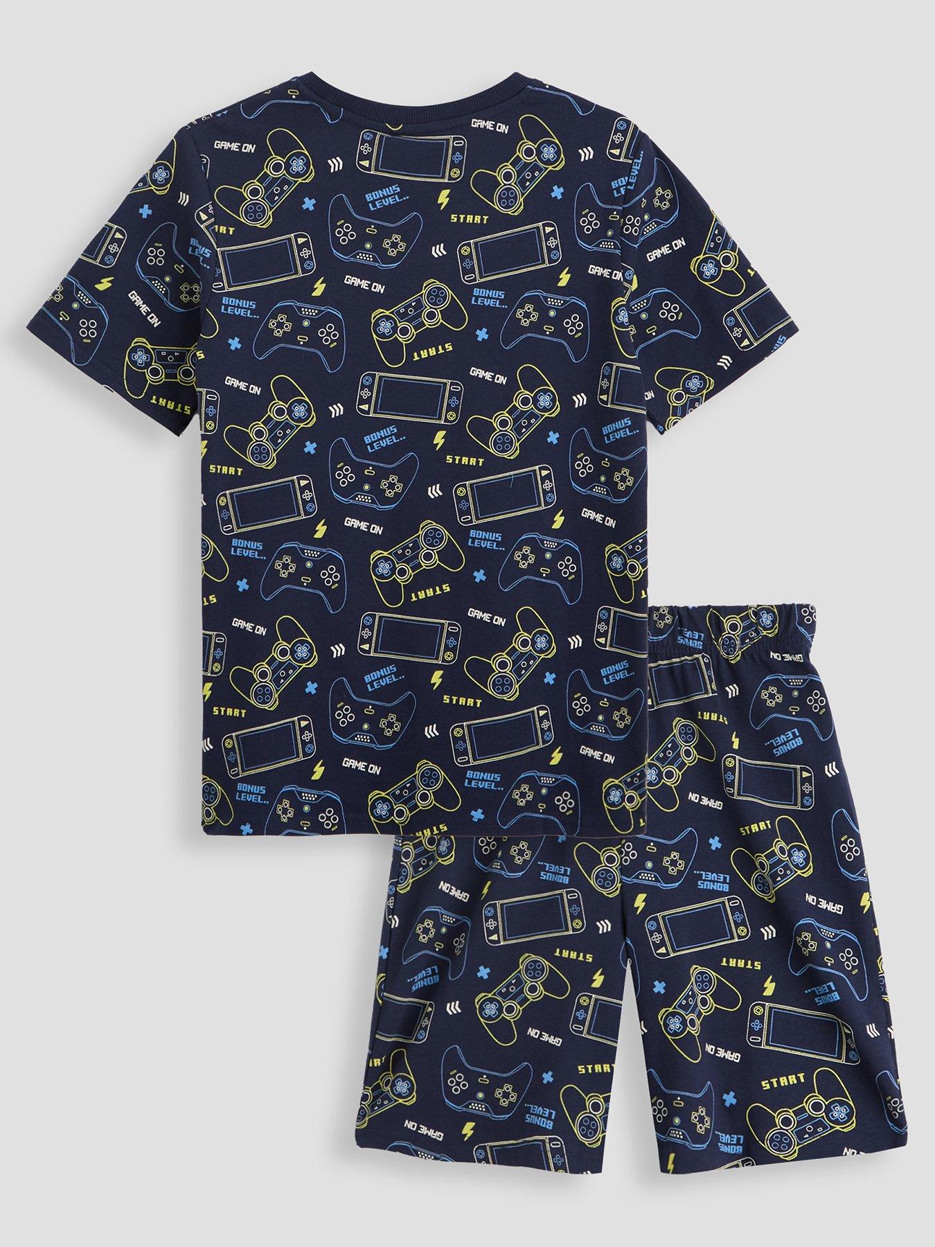 Image 2 of 4 of The Very Collection Boys Graphic Shortie Pyjama Set - Navy
