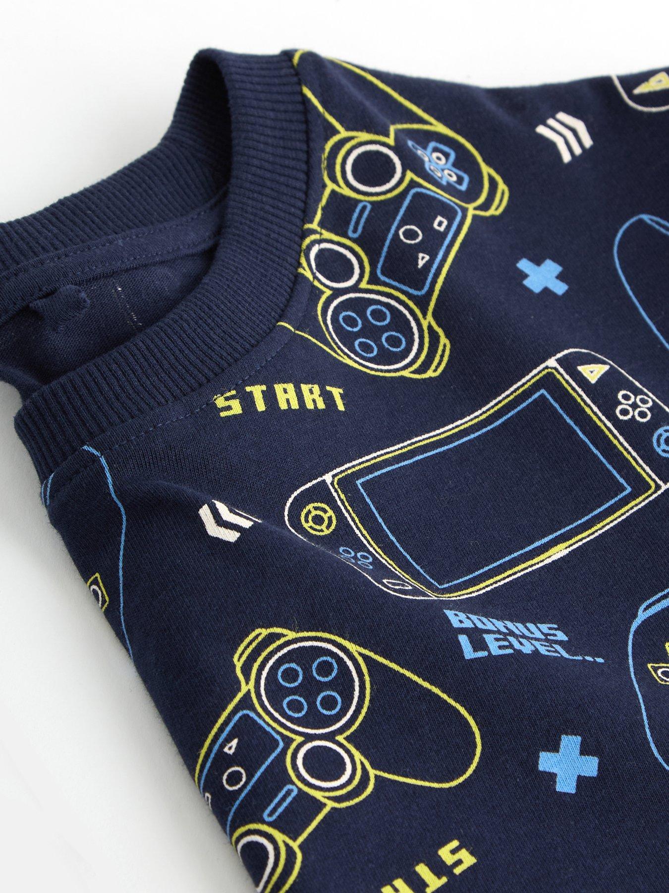 Image 3 of 4 of The Very Collection Boys Graphic Shortie Pyjama Set - Navy