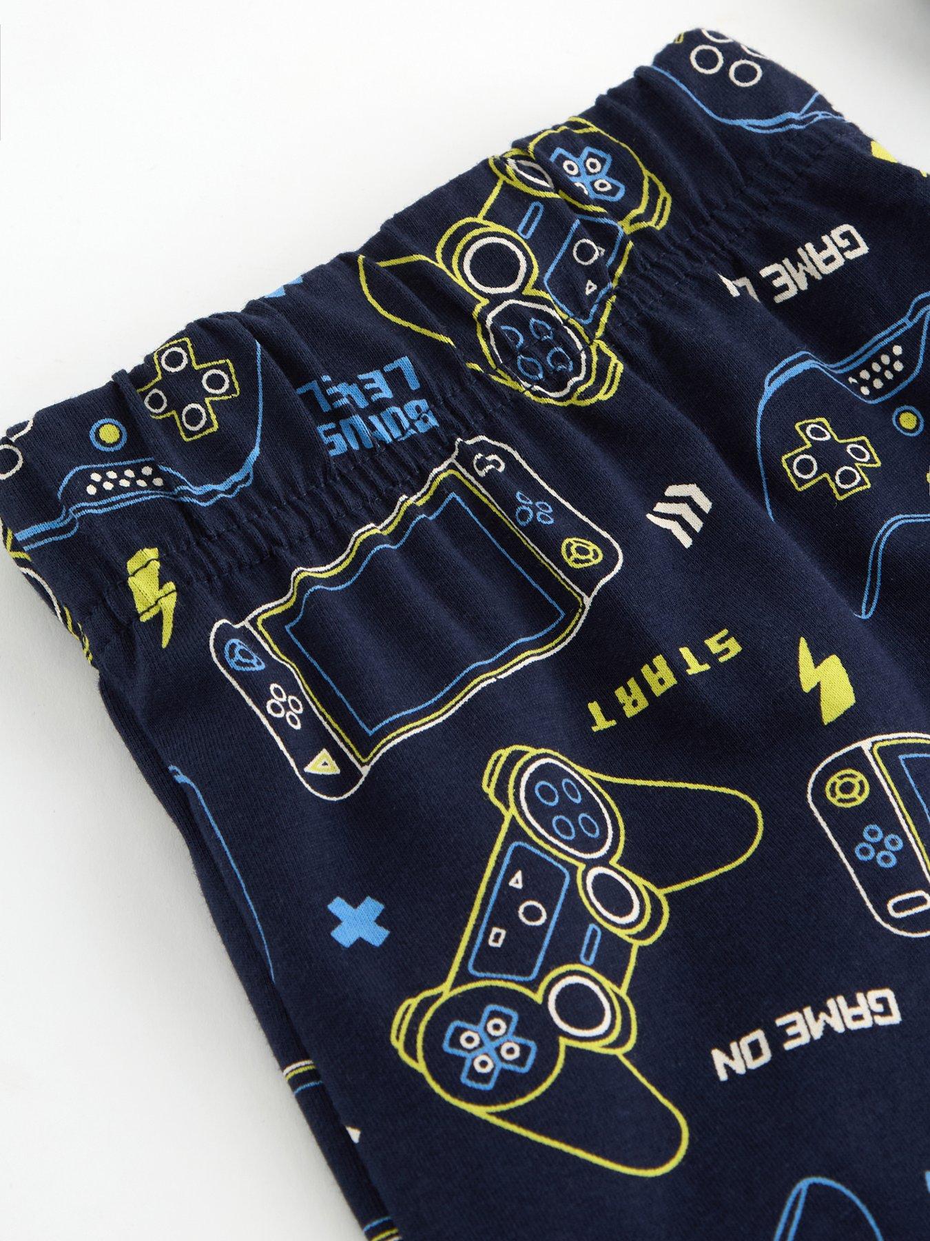 Image 4 of 4 of The Very Collection Boys Graphic Shortie Pyjama Set - Navy