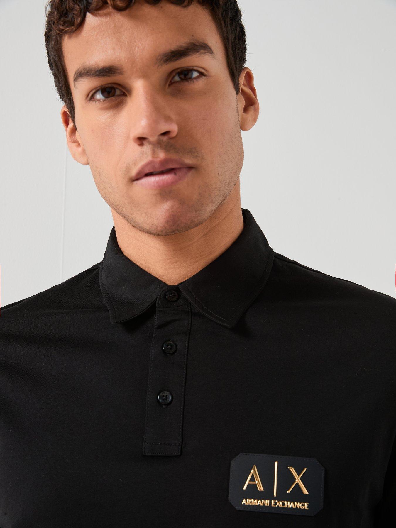 Image 5 of 5 of Armani Exchange Regular Fit Short Sleeve Polo Shirt - Black