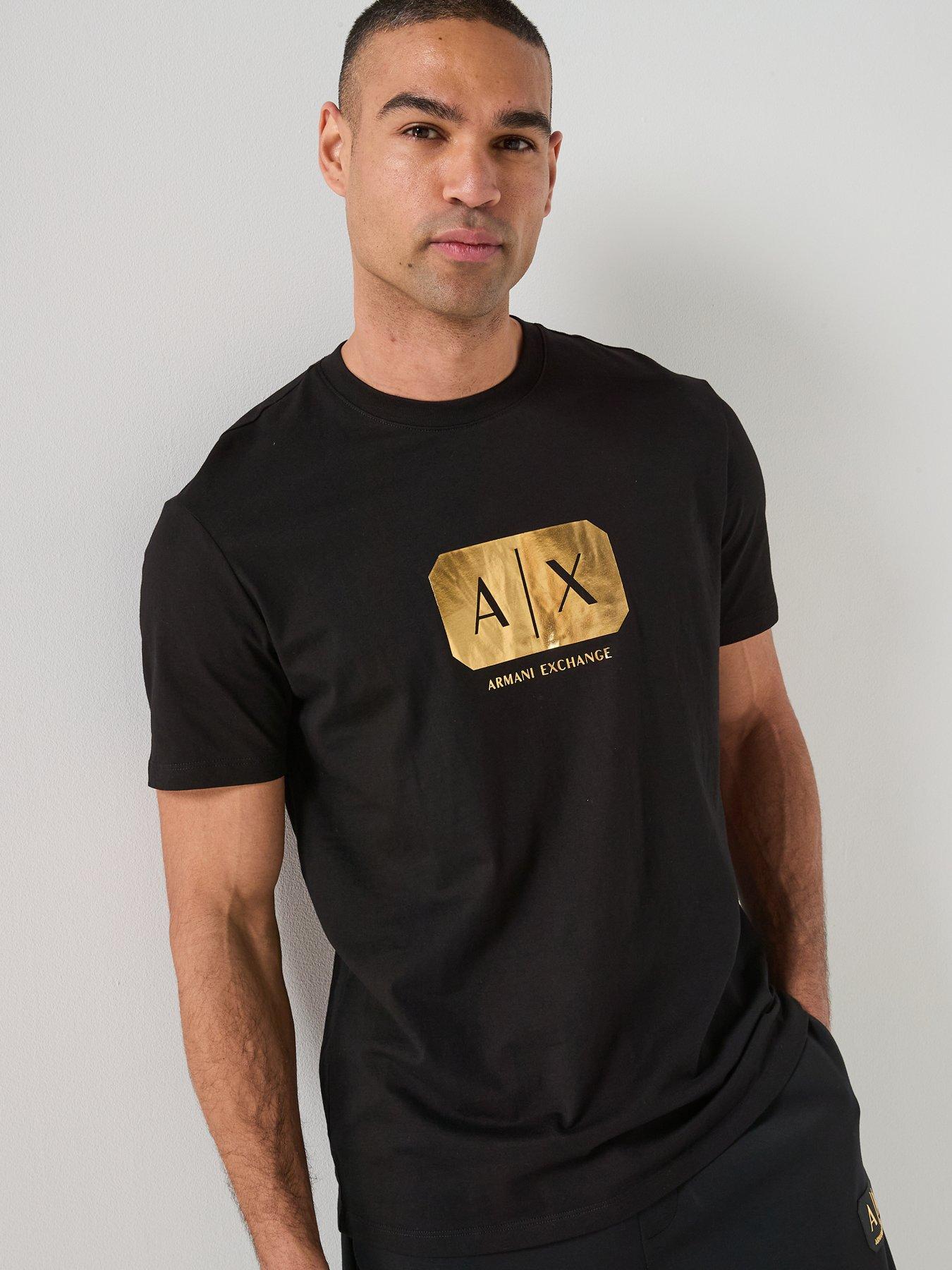armani-exchange-gold-box-logo-t-shirt-blackoutfit