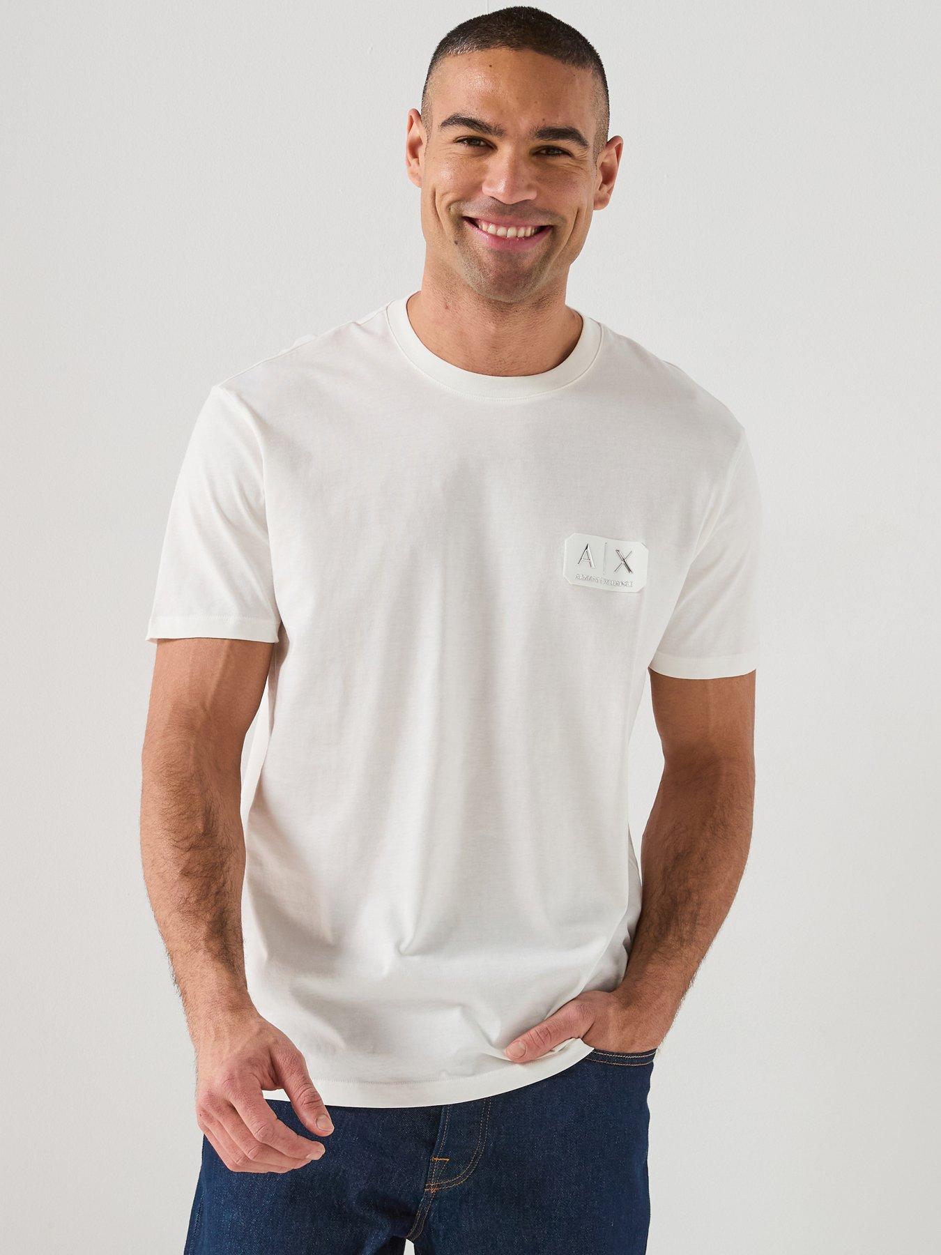 Armani Exchange Armani Exchange White/gold Badge Logo T-shirt - Off White