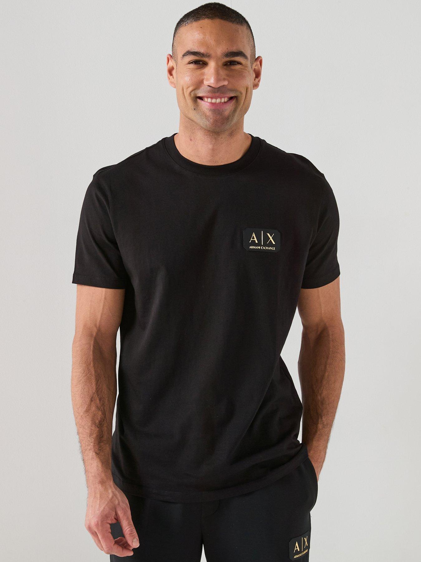 Armani Exchange Armani Exchange Black/gold Badge Logo T-shirt - Black