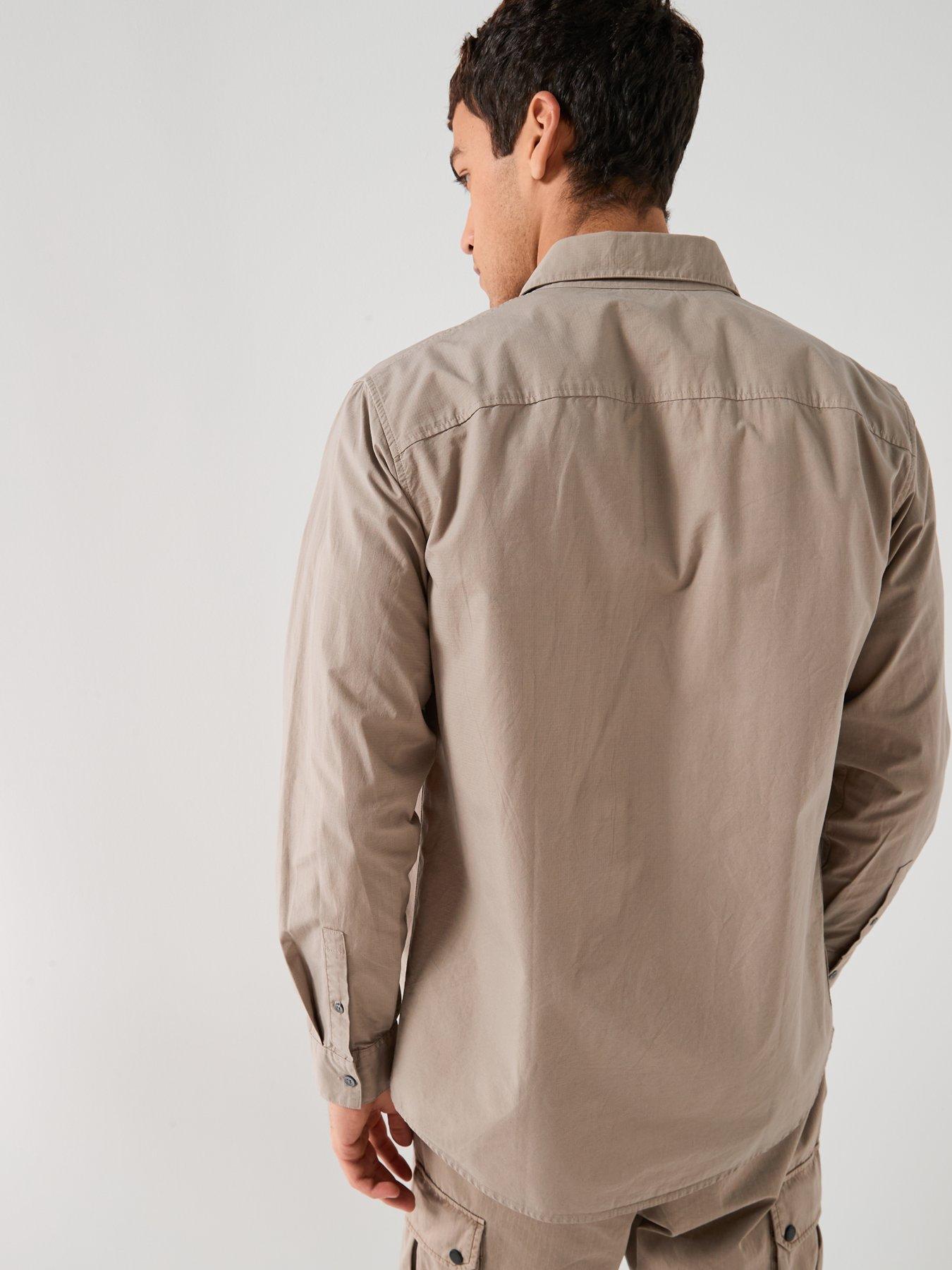 armani-exchange-rip-stop-chest-pocket-overshirt-naturalstillFront