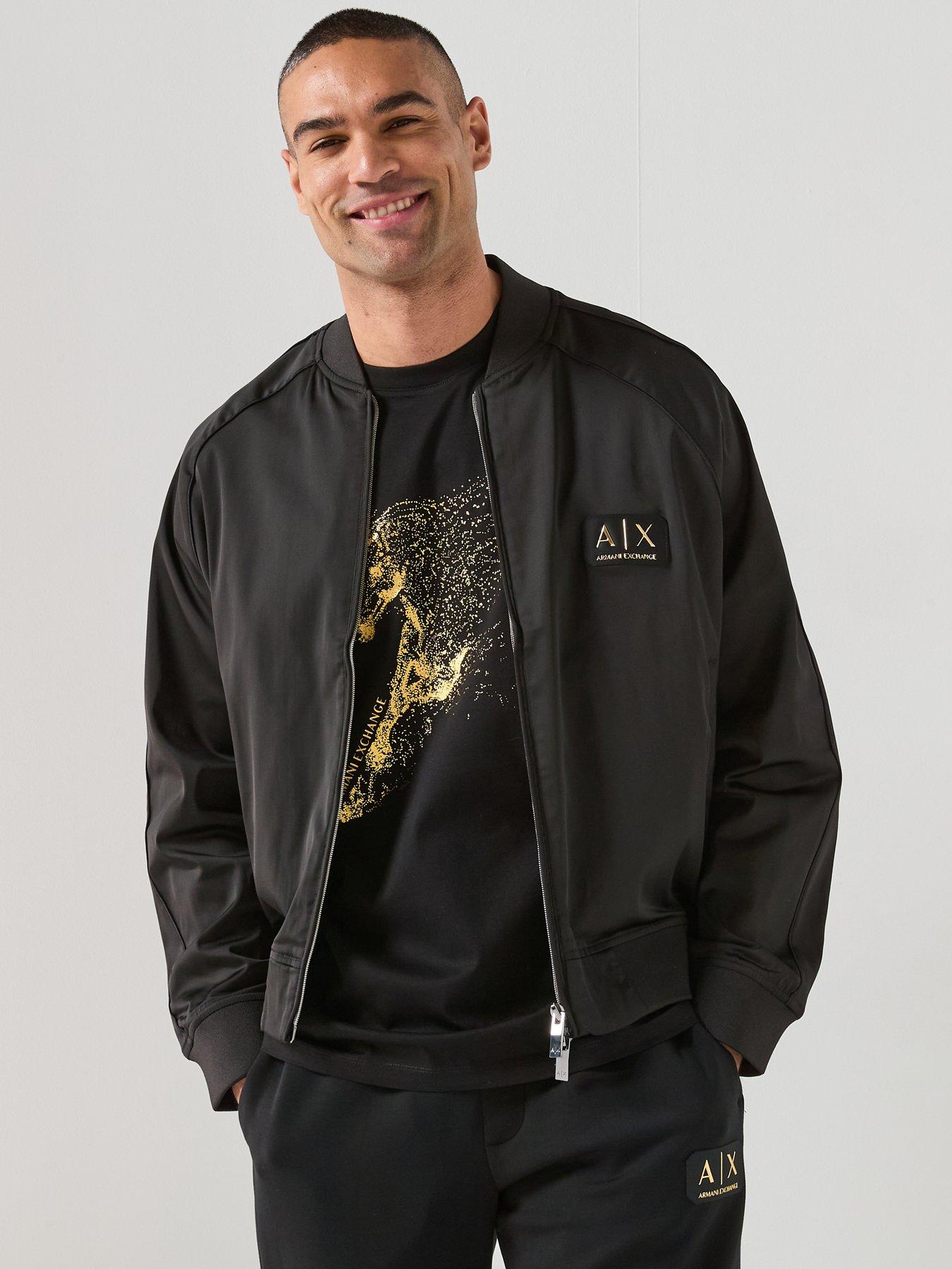 Image 4 of 6 of Armani Exchange Logo Blouson Jacket - Black/Gold