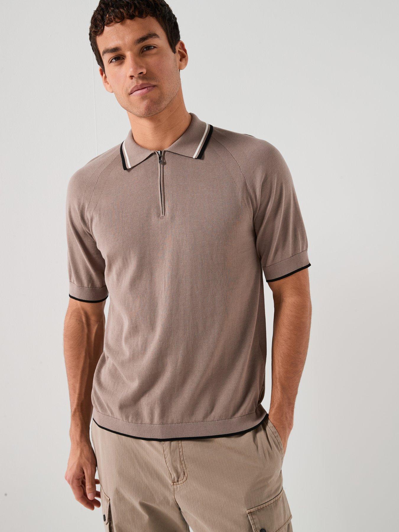 armani-exchange-tipped-zip-neck-knitted-polo-shirt-light-brown
