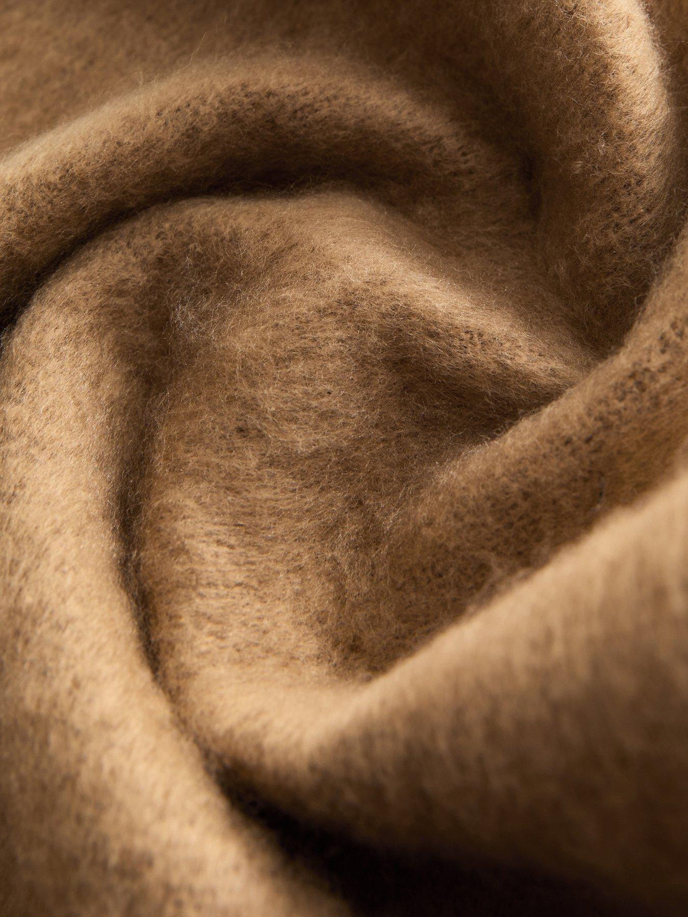 Image 3 of 3 of New Look Camel Brushed Fringed Edge Heavyweight Scarf