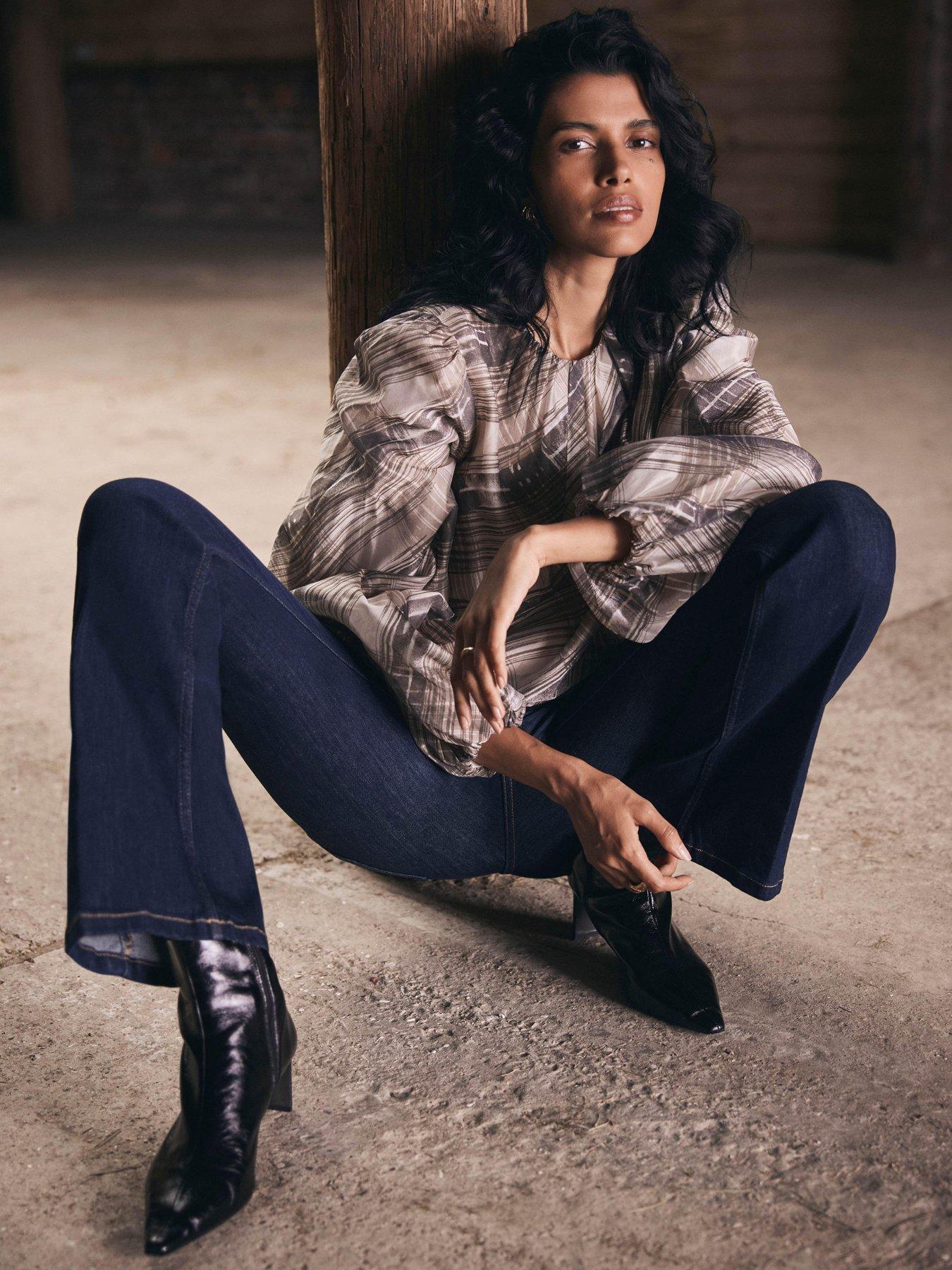 mint-velvet-neutral-check-print-top-brownoutfit