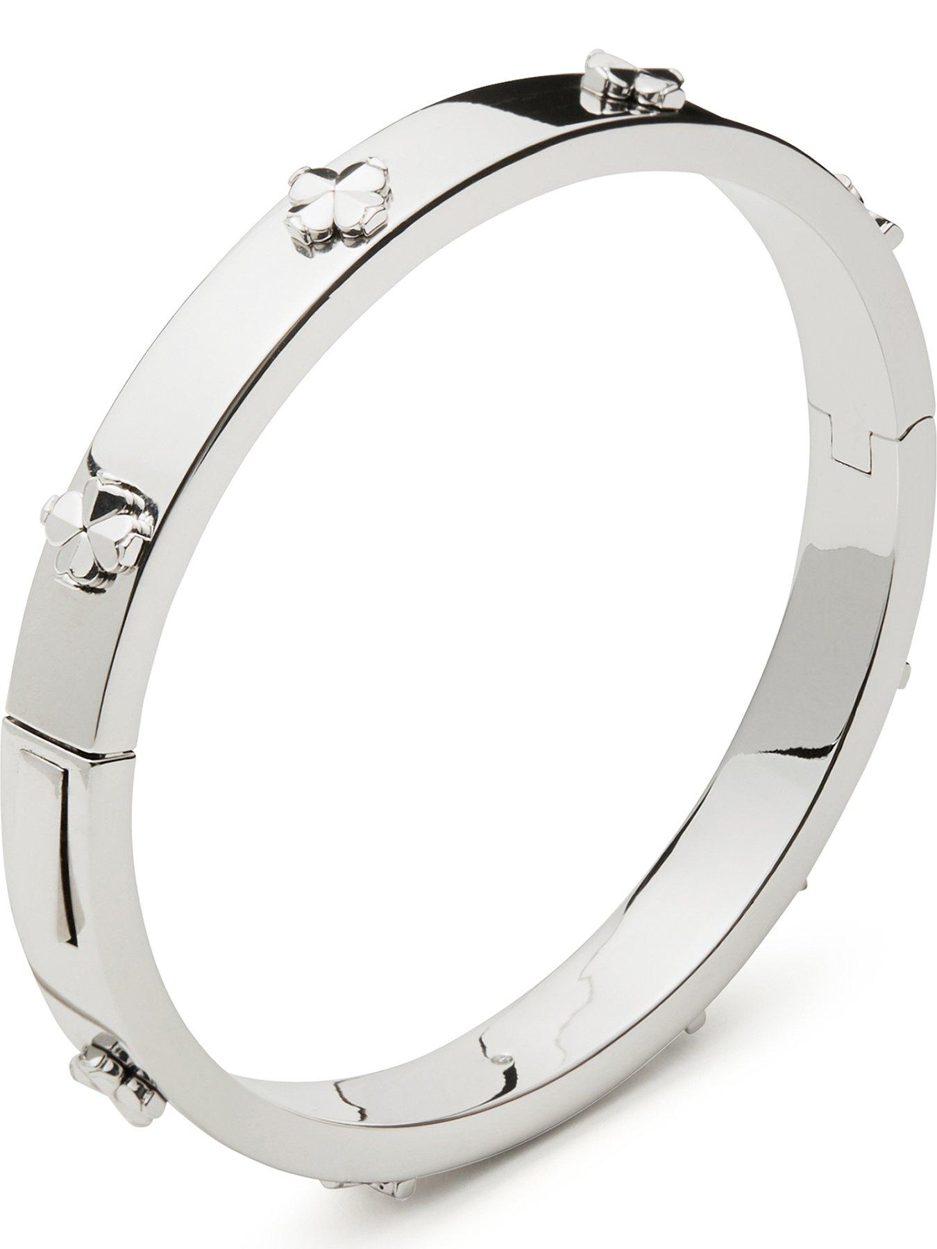 Image 1 of 4 of Kate Spade New York Flower Hinged Bangle - Silver
