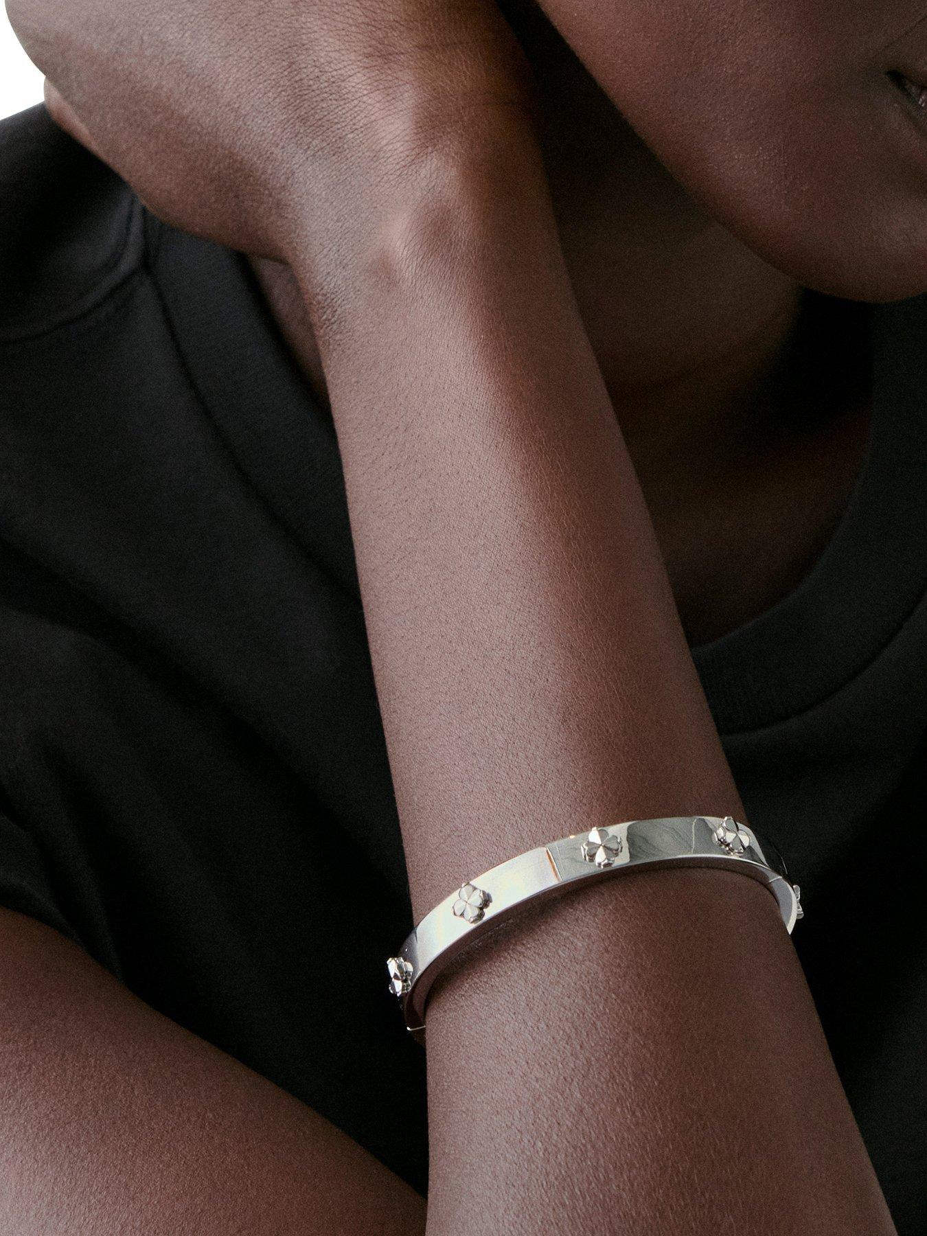 Image 2 of 4 of Kate Spade New York Flower Hinged Bangle - Silver